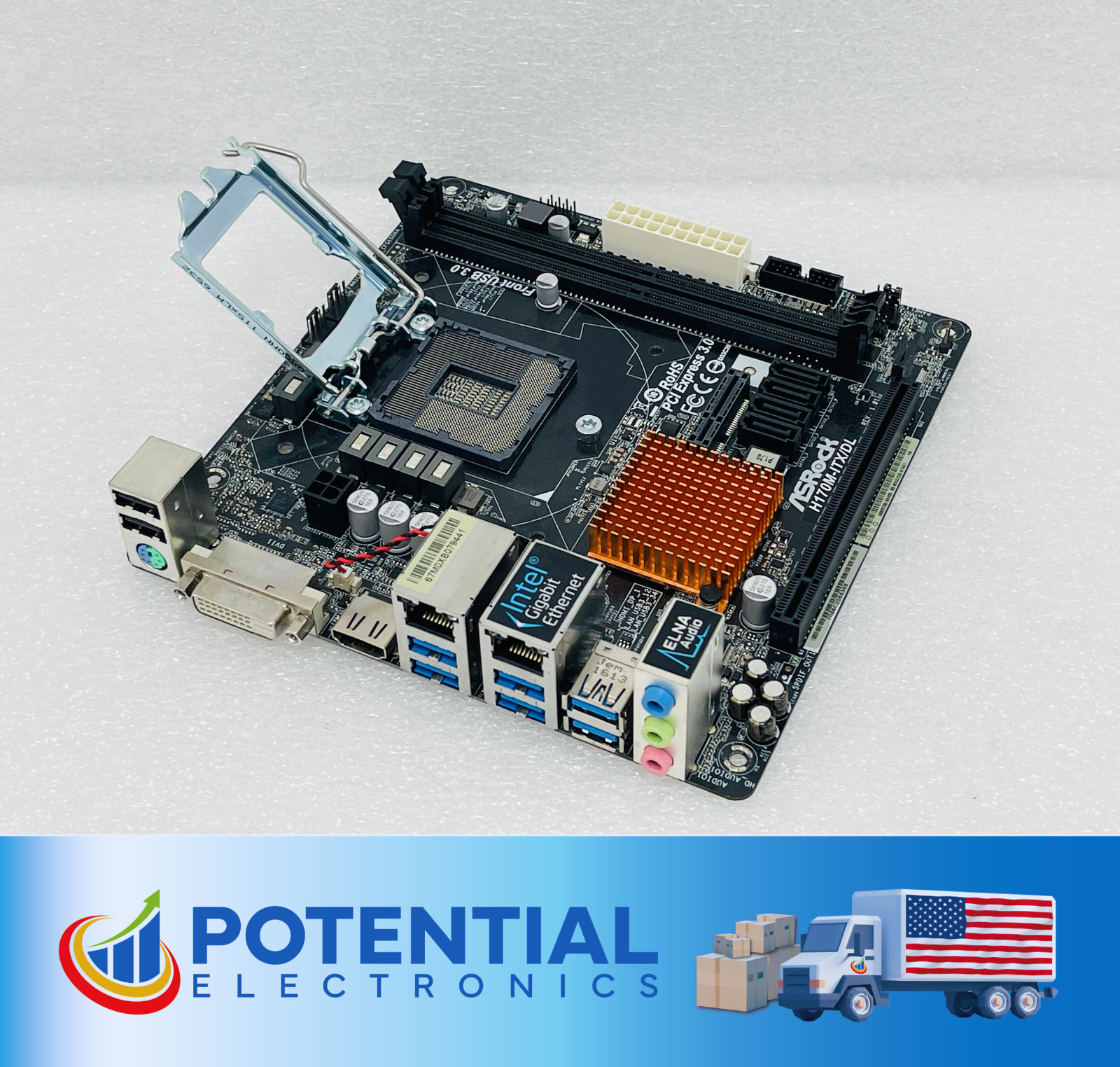 USED - ASRock H170M-ITX/DL Motherboard DDR4 PCI-E3.0 4×SATAIII Mini-ITX