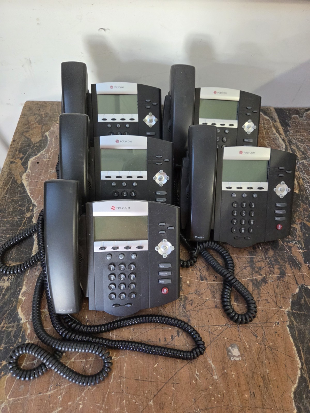 Lot Of 5 Polycom SoundPoint IP450 Phones 2201-12450-001  Tested | Factory Reset