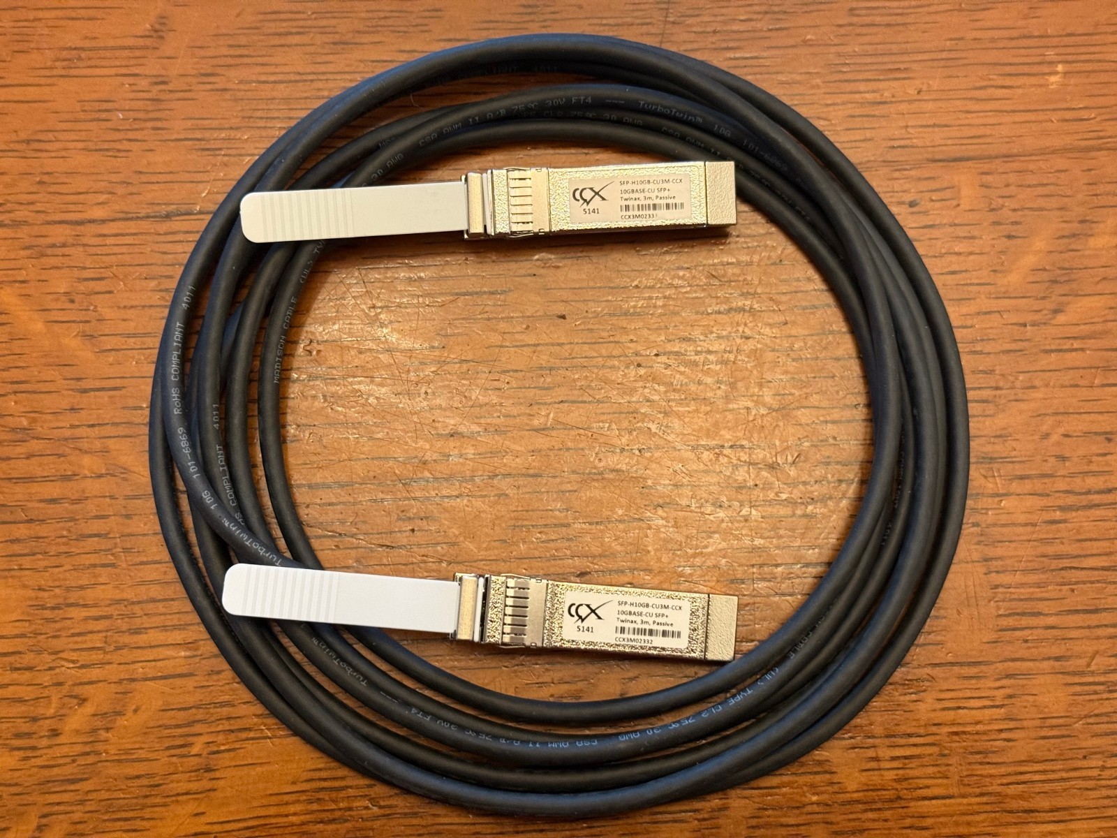 SFP-H10GB-CU3M-CCX 10GBase-CU SFP+ TO SFP+ Twinax, 3m, Passive, Cisco Compatible