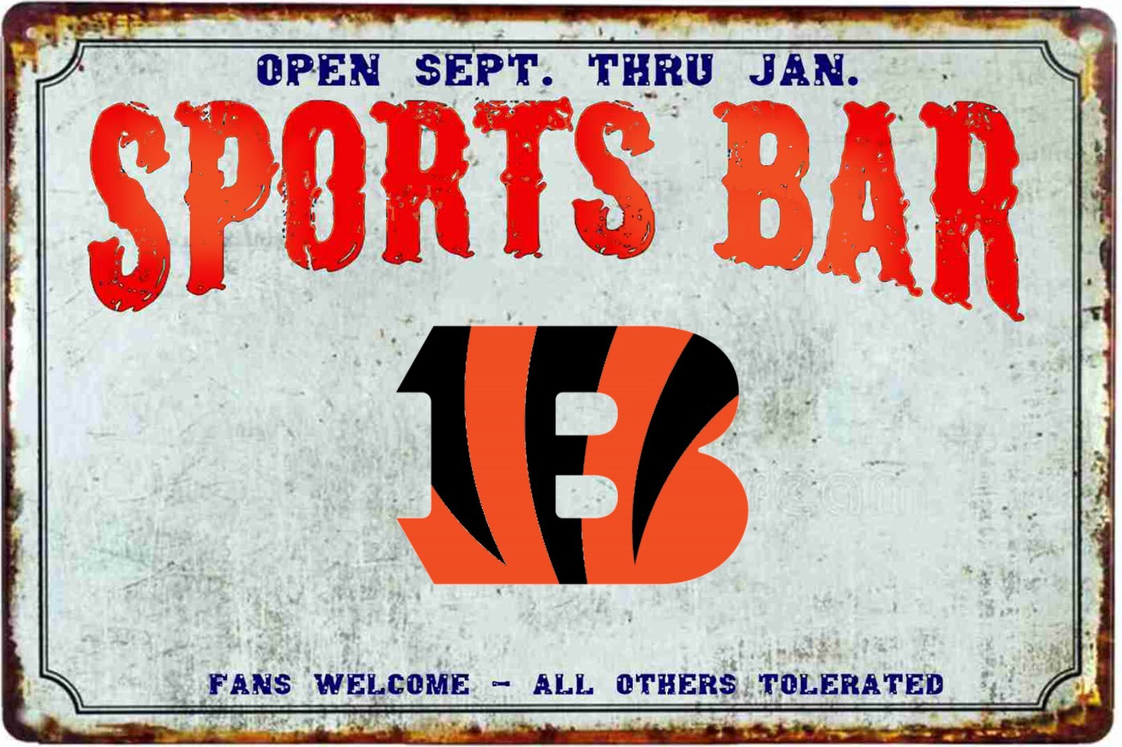 Cincinnati Bengals Sports Fans Welcome Mouse Pad Tin Sign Art On Mousepad