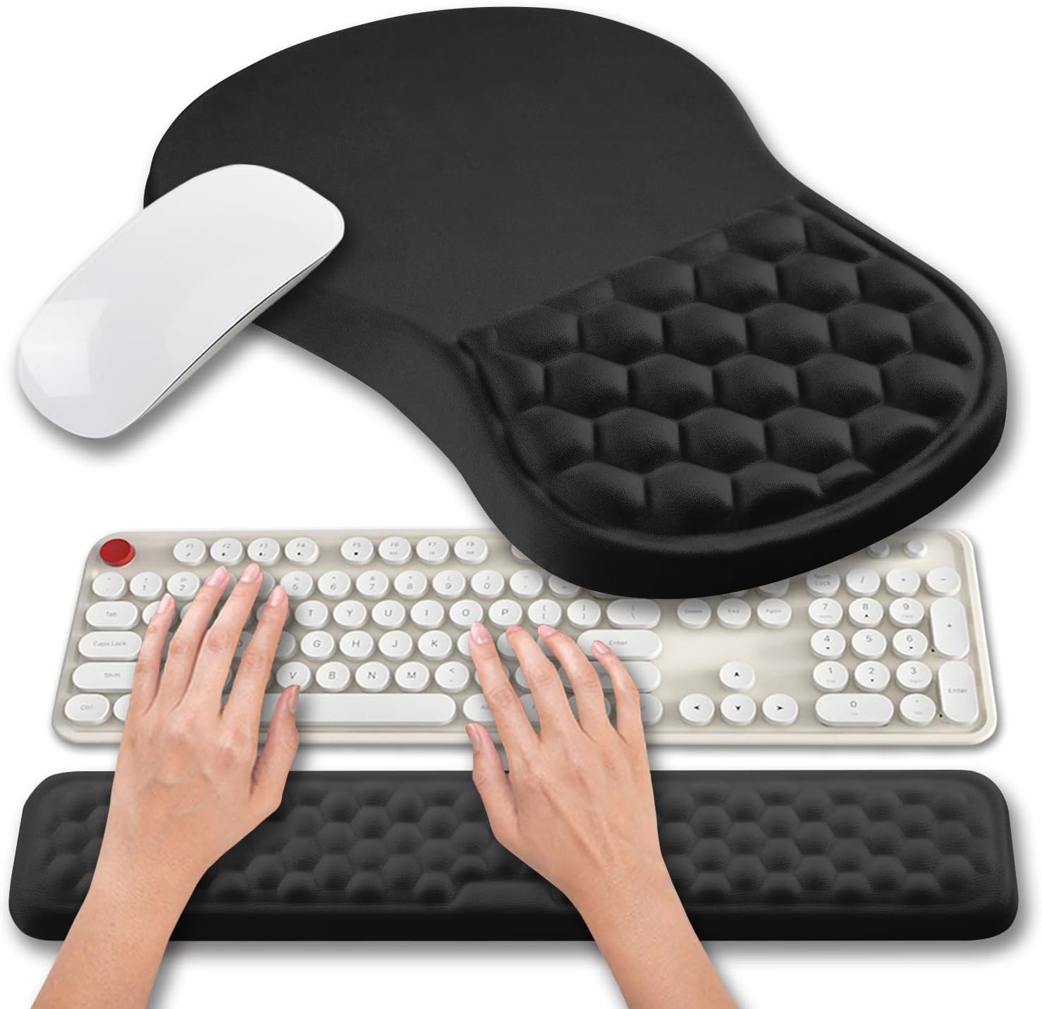 Hokafenle 2 in 1 Ergonomic Mouse Pad Wrist Support & Wrist Rest for Computer ...