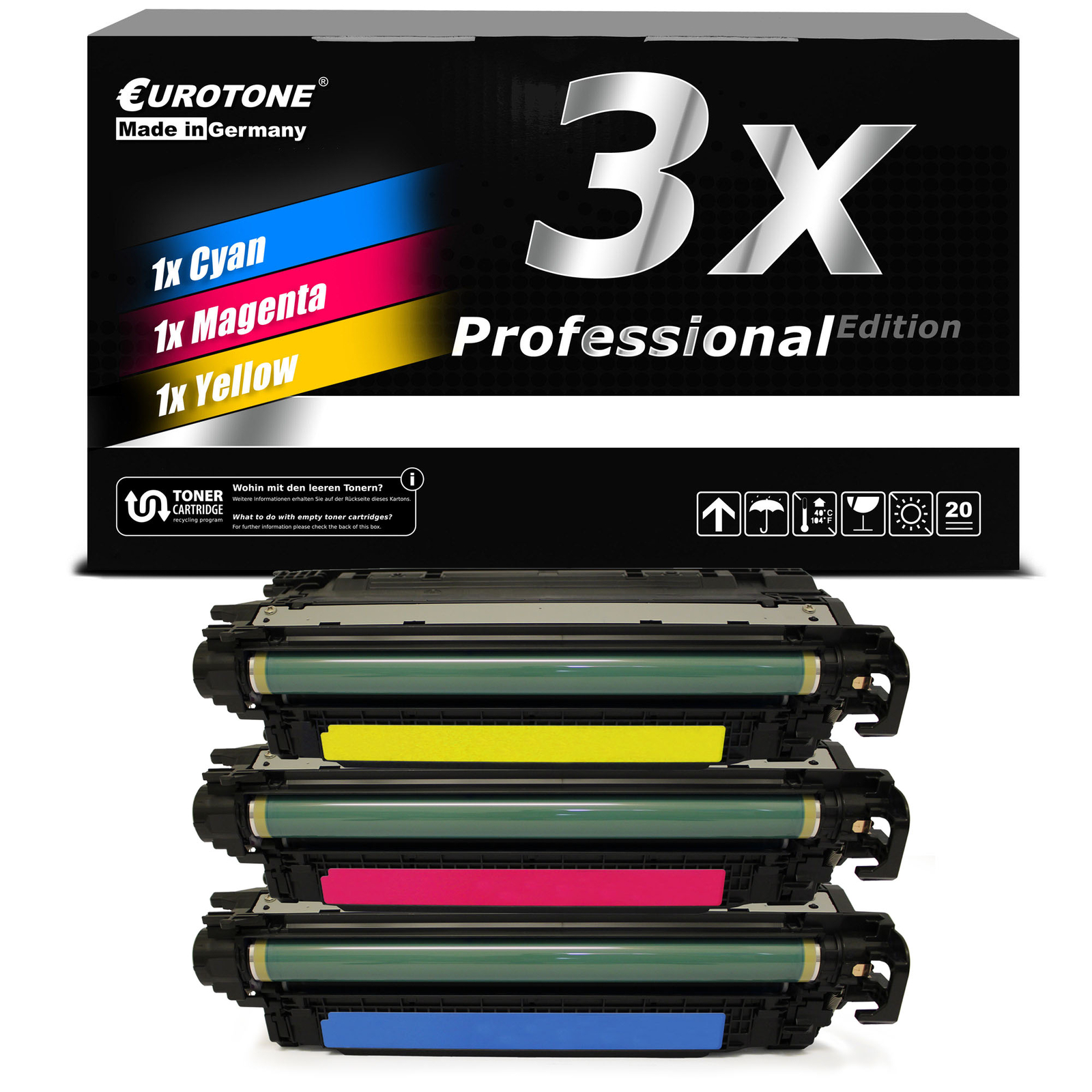3x Eurotone Pro ink cartridge F R HP color Laserjet enterprise M-750-dn