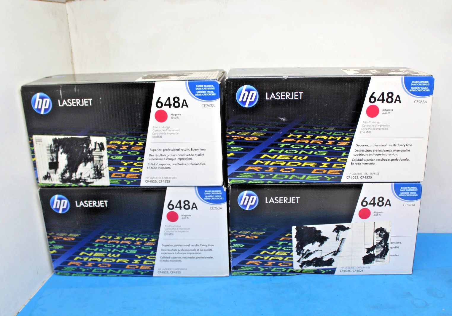QTY-4 HP 648A Magenta LaserJet Pro Printer Toner Cartridge CE263A NEW T9-A14