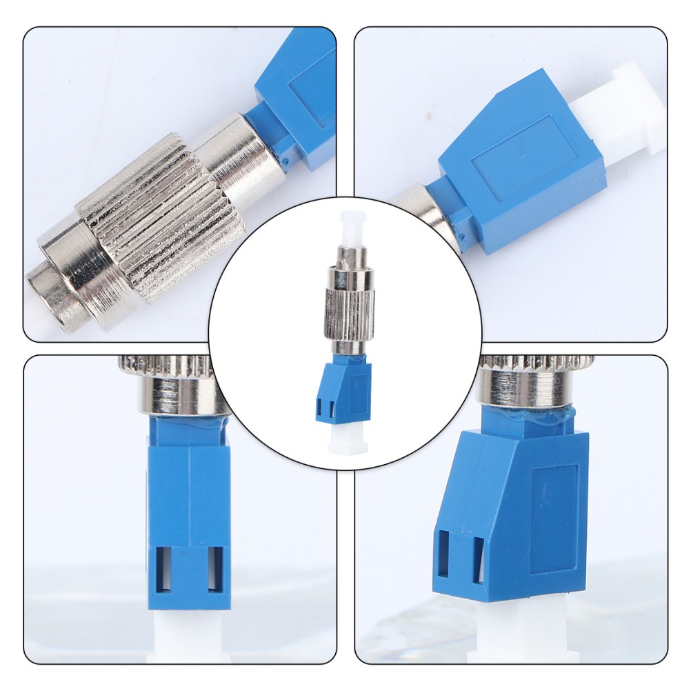 Reusable Lc to Fc Converter Hybrid Fiber Adapter Blue High Precision