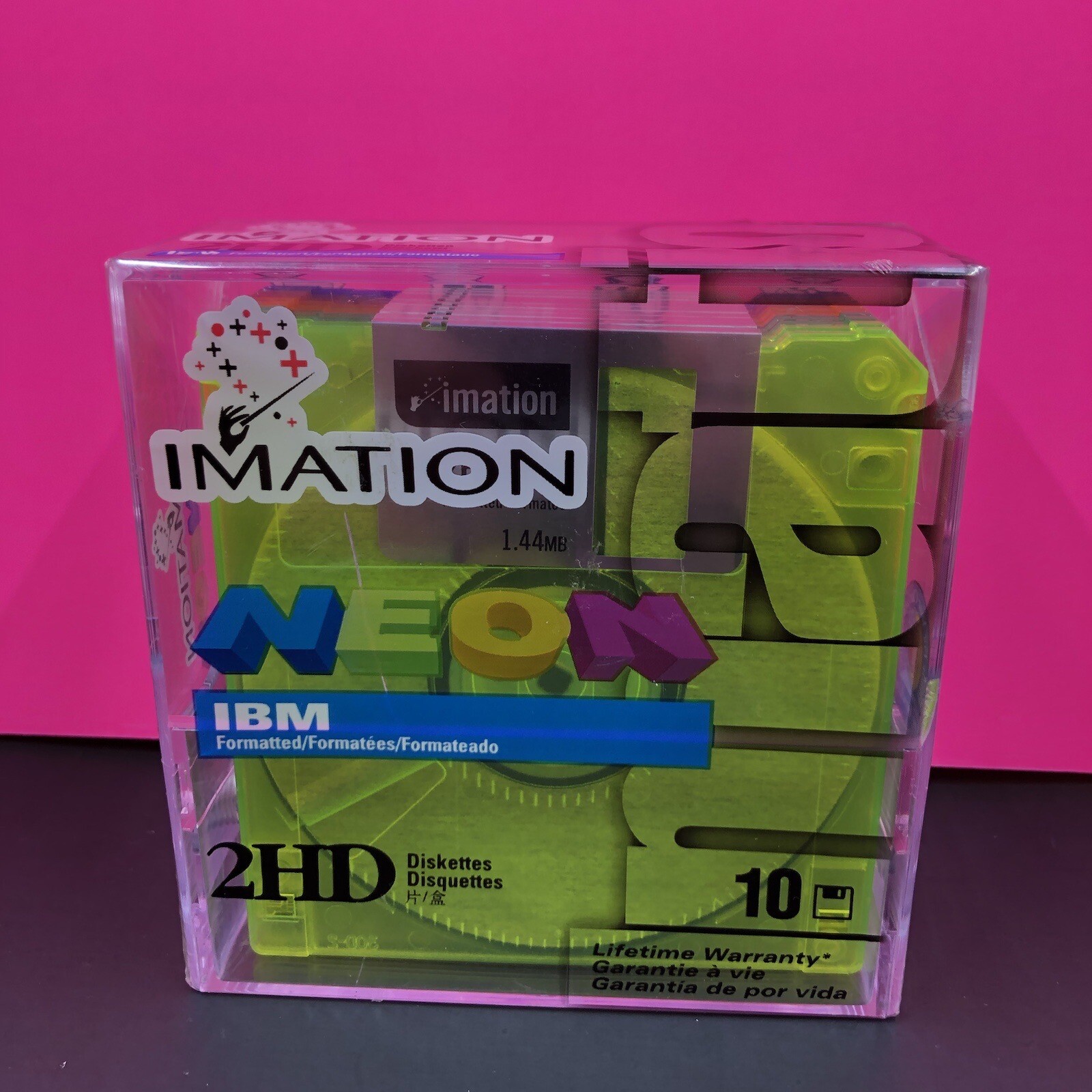 Imation 10-Packs Neon Color Diskettes IBM Formatted 2HD 1.44 MB - Sealed NEW