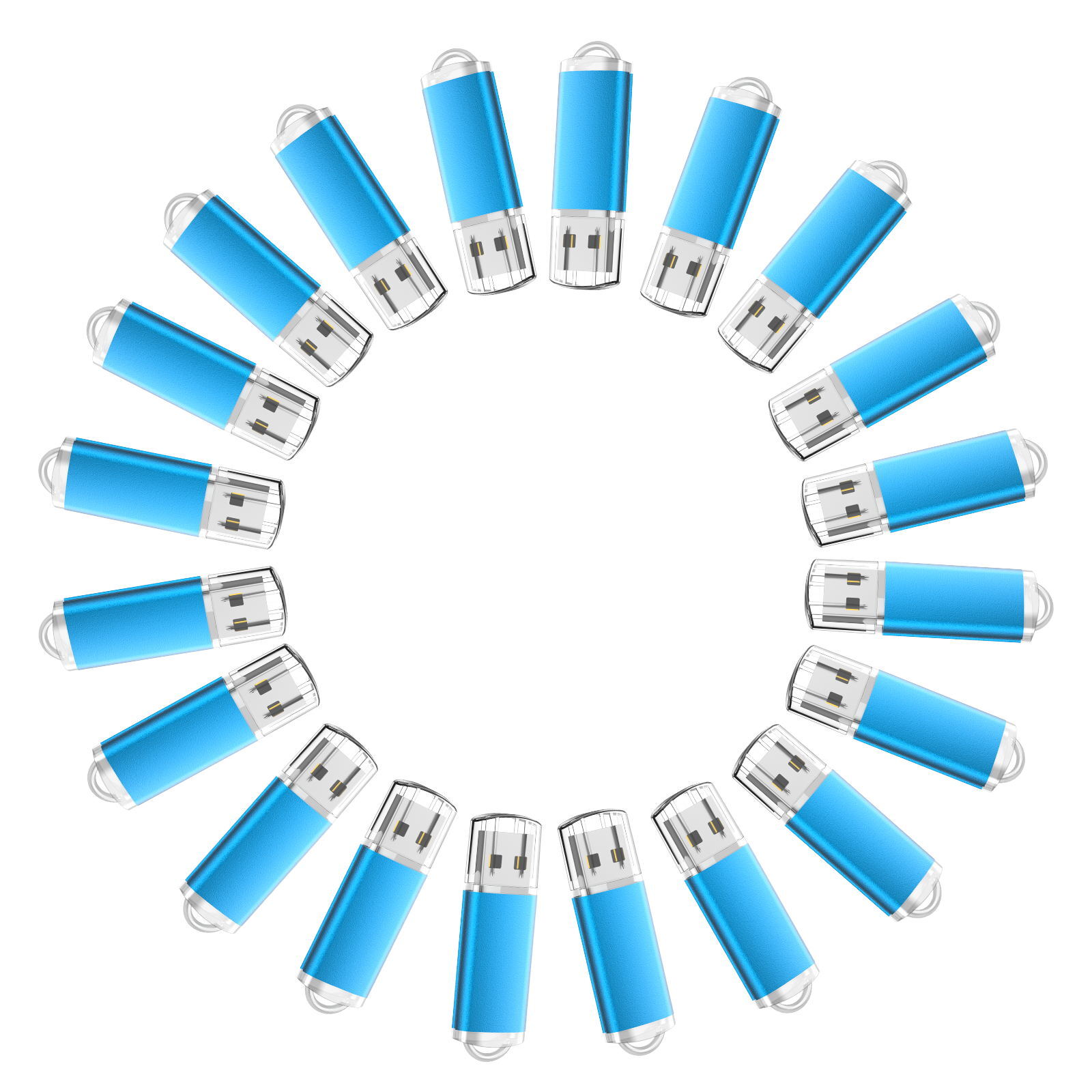 Kootion Blue 8GB 20PCS USB 2.0 Metal Rectangle USB Flash Drive USB Memory Stick
