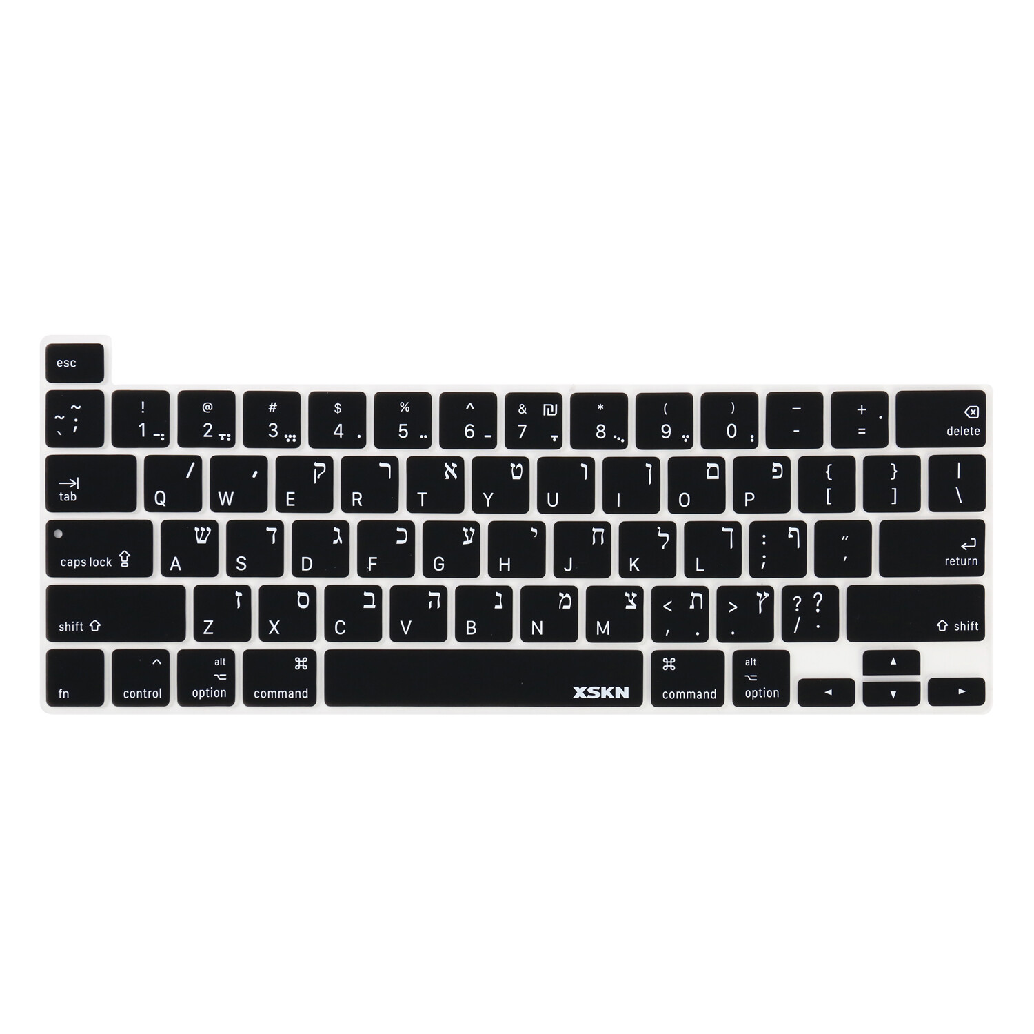 XSKN Hebrew Silicone Keyboard Cover Skin for Touch Bar Macbook Pro 13.3/16 inch