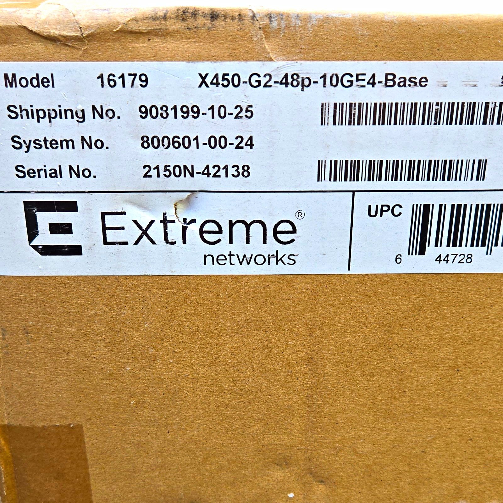 Extreme Networks X450-G2-48p 48-Port Layer 3 Fully Managed 10GbE Switch (x2 lot)