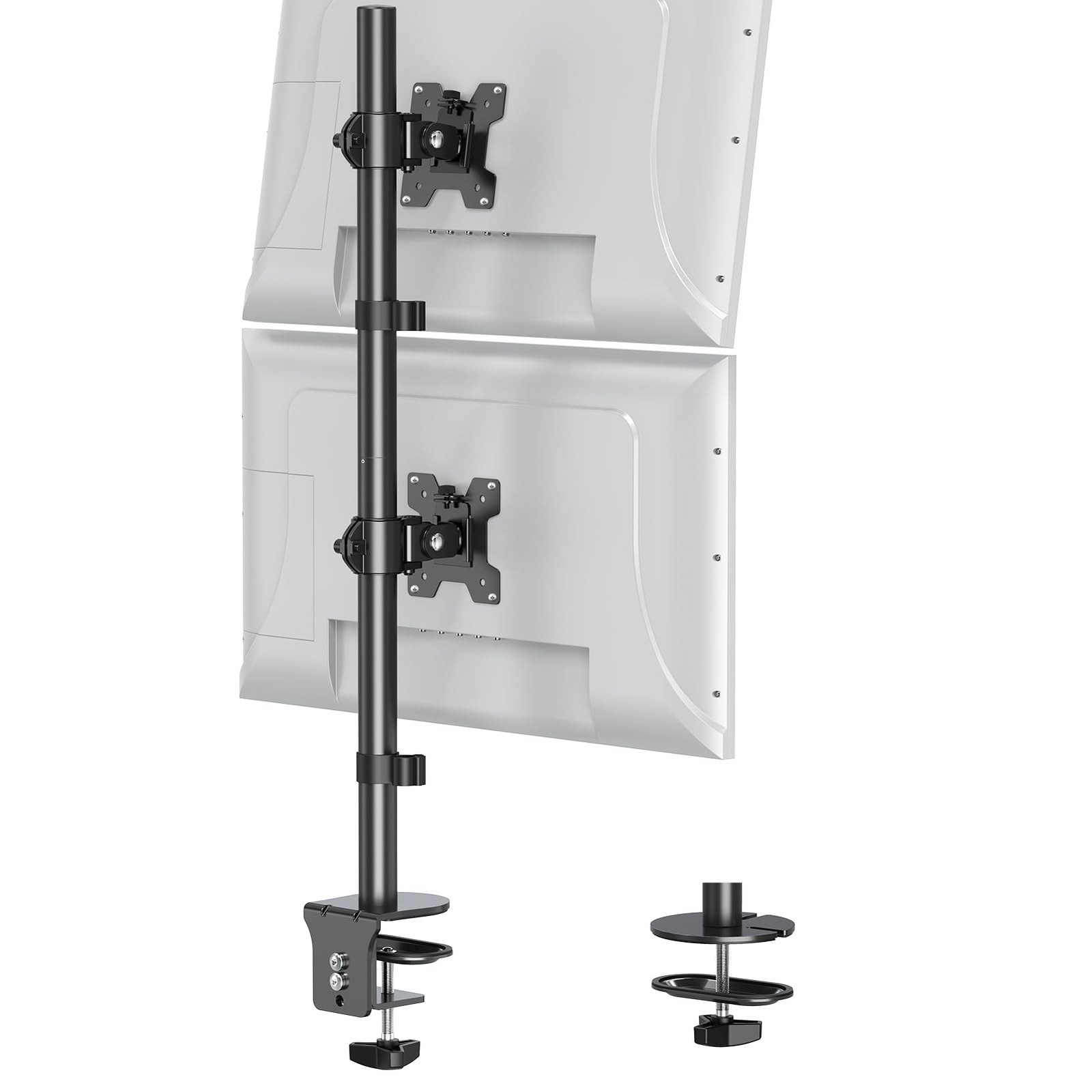 Vertical Dual Monitor Stand, Stacked Monitor Mount for 2 Screen Max 32 inches...