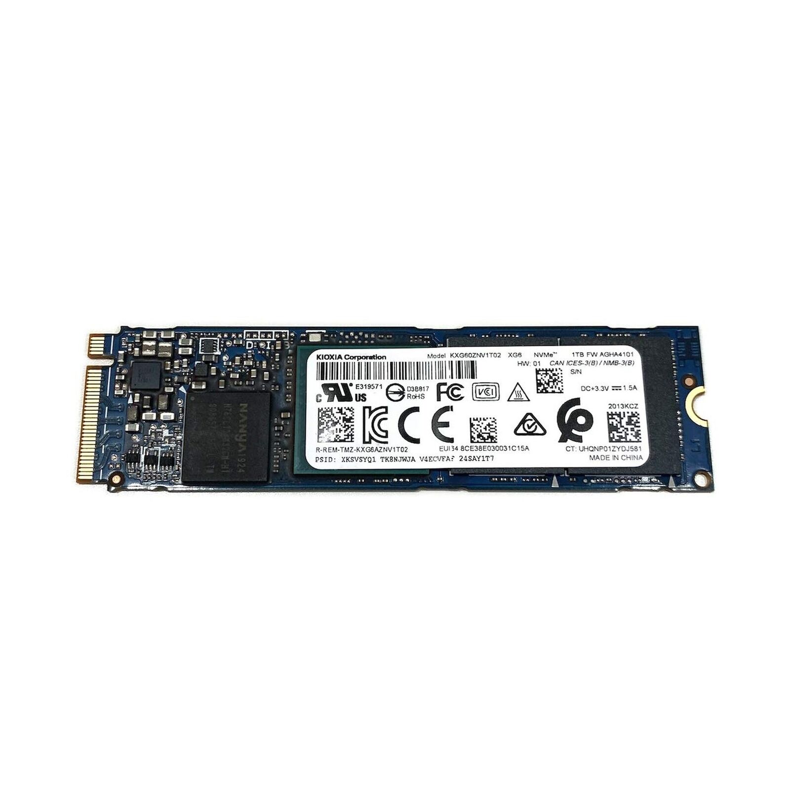 Kioxia 1TB SSD XG6 M.2 2280 PCIe Gen3 x4 NVMe KXG60ZNV1T02 Solid State Drive