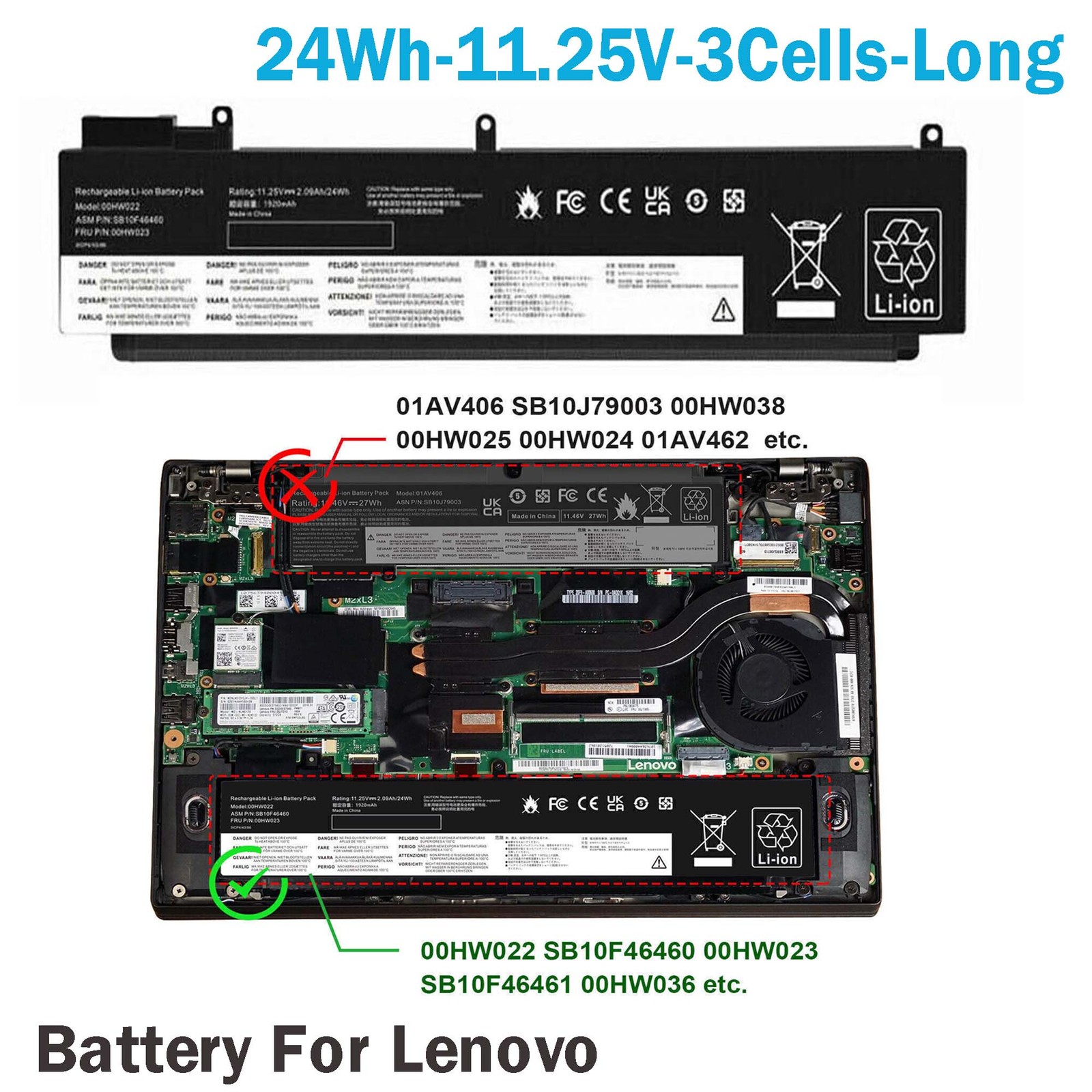 ❤️LOT 01AV405 01AV406 Battery For LENOVO Thinkpad T460s T470s Series SB10F46475