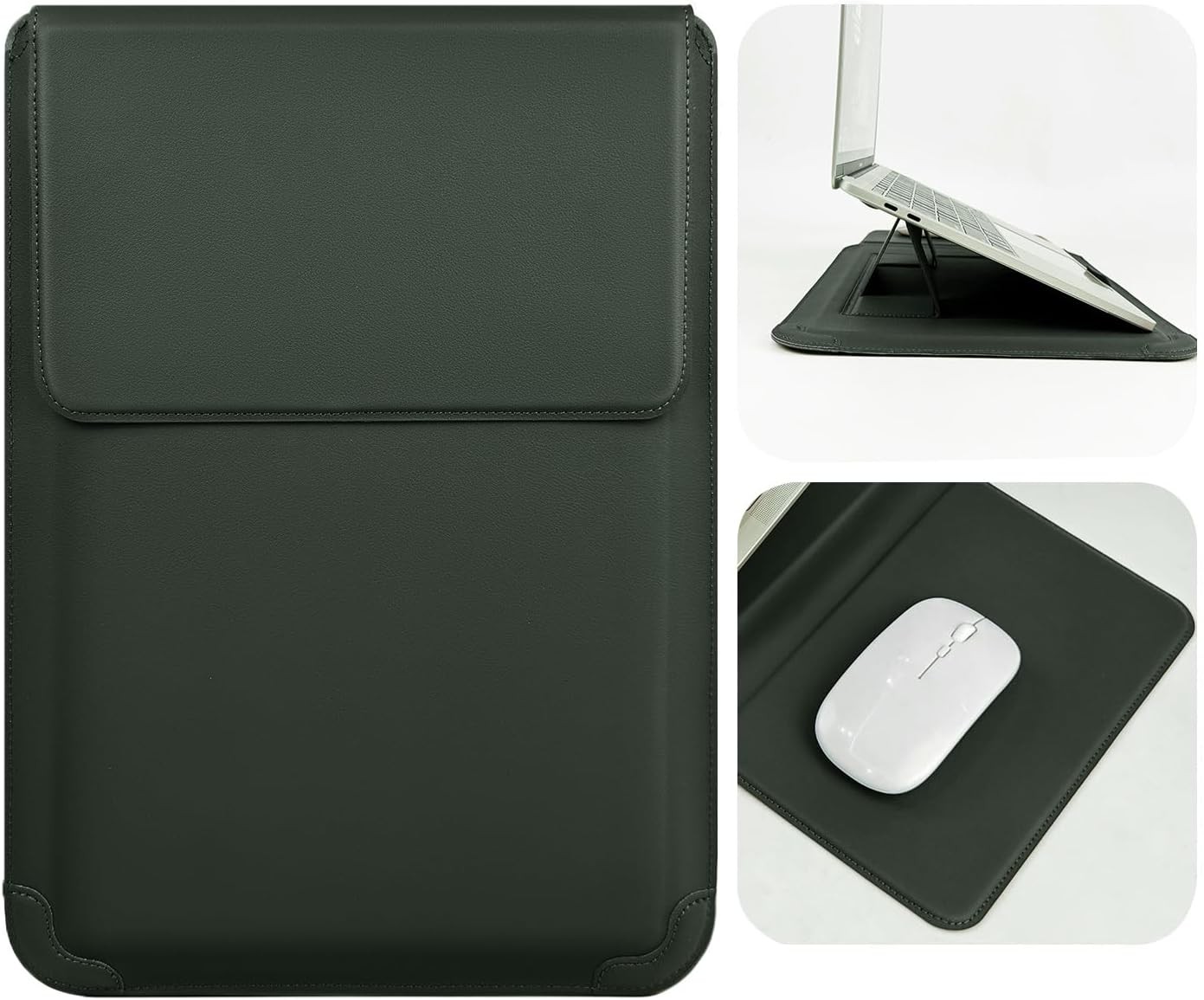 13 Inch Multifunctional Laptop Sleeve Case with Stand Soft Slim Cover for MacBoo