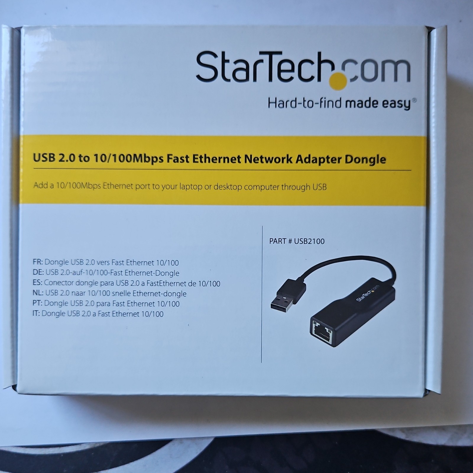 StarTech.com USB 2.0 to RJ-45 Fast Ethernet 10/100 Adapter, Black USB2100