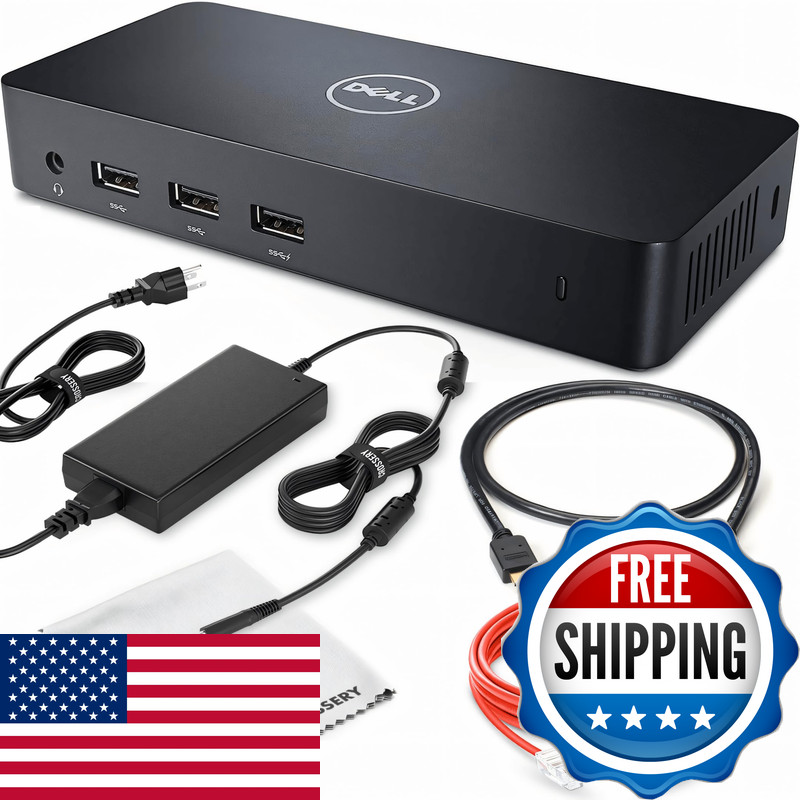 Crossery Dell D3100 Docking Station Bundle - Dual Monitor Usb 3.0 Ultra Hd/4K