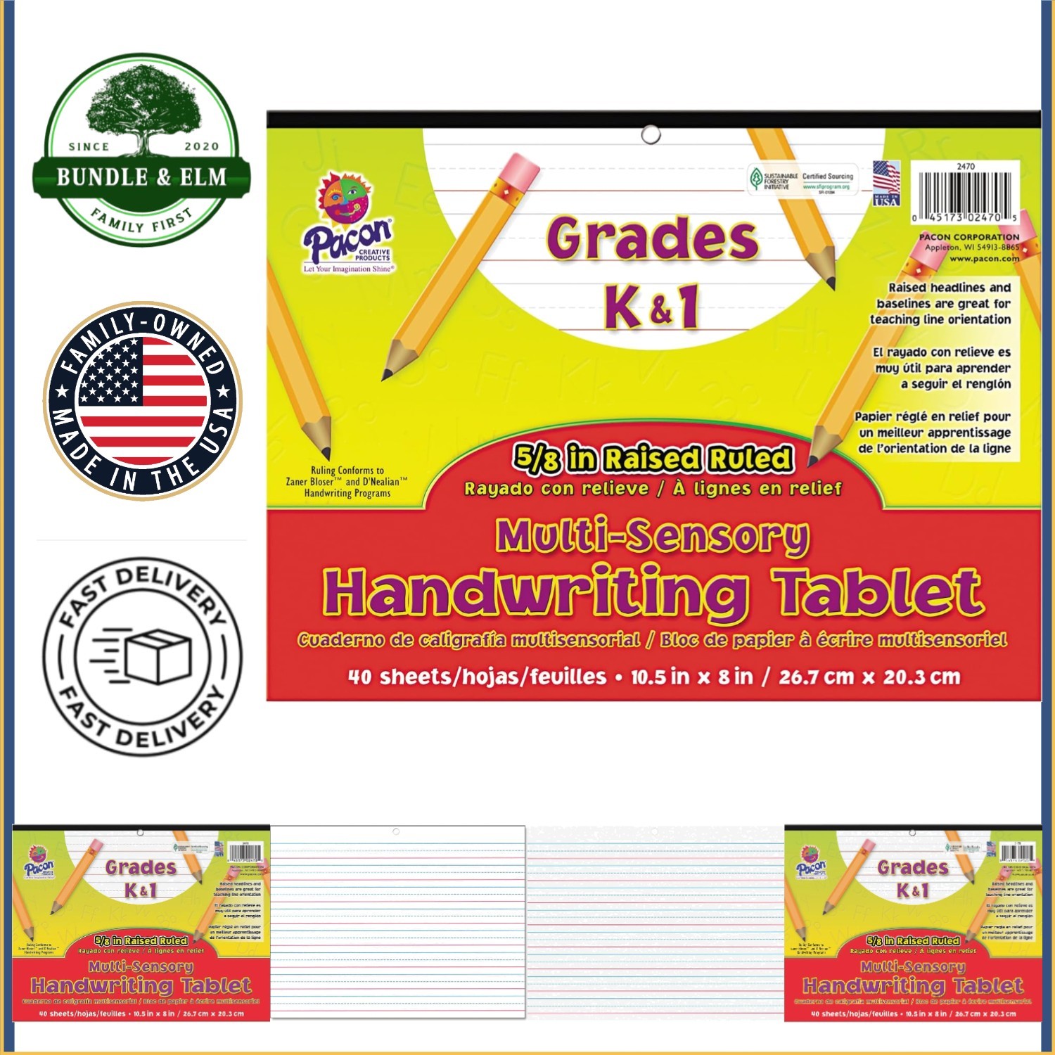 Manual Writing Tablet, Multi-Sensory Design with 40 Sheets for Learning to Write