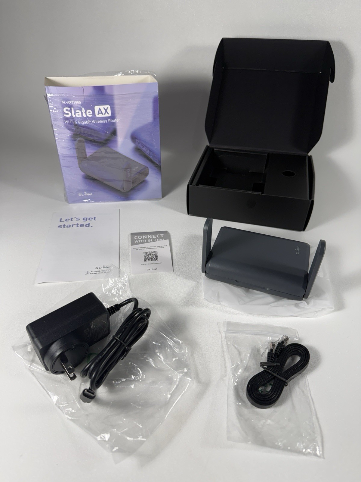 GL.iNet Slate AX GL-AXT1800 WiFi 6 Gigabit Travel Router Open Box Complete READ