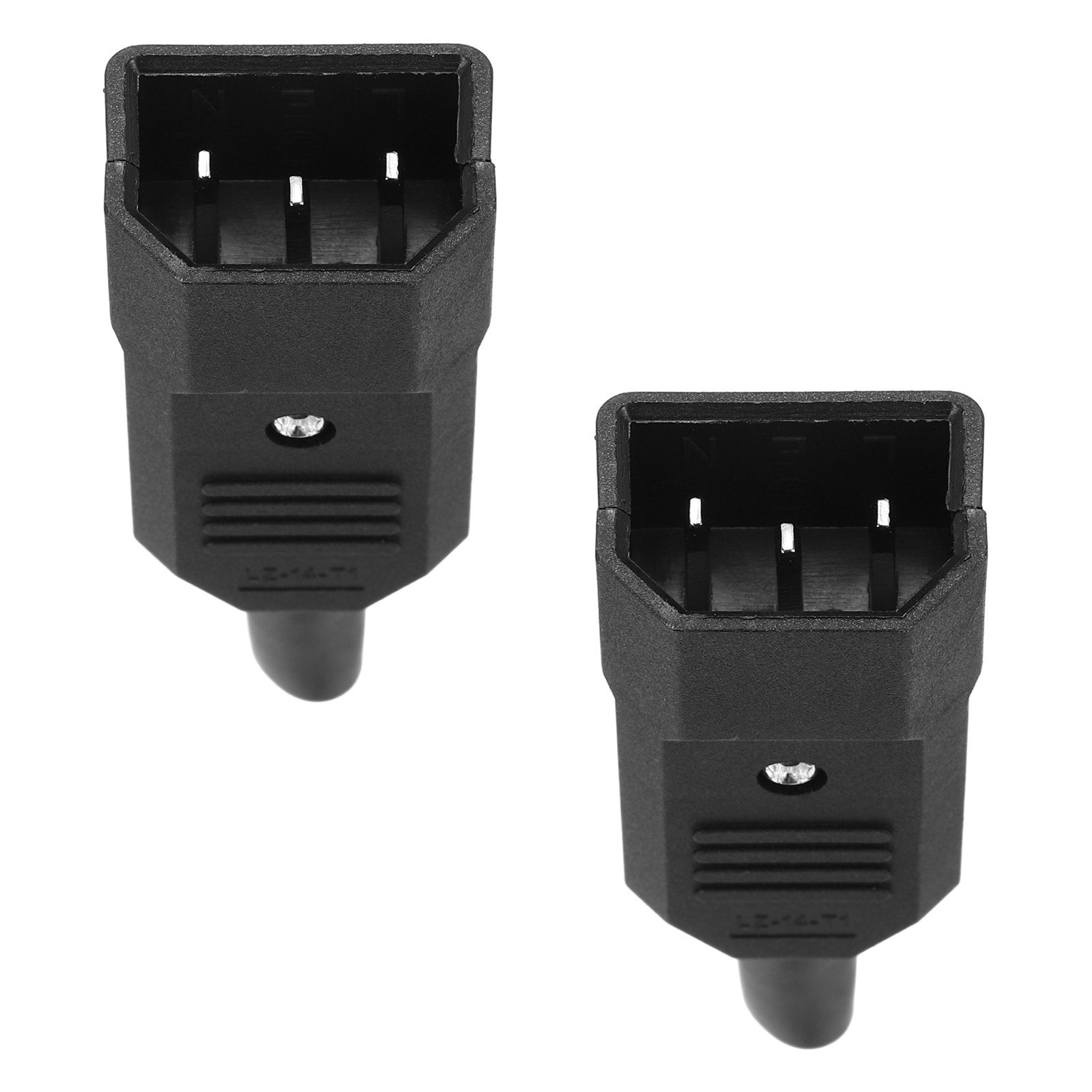 AC110-250V 10A Male IEC320 C14 Power Socket 3 Terminal Panel Mount 2 Pcs