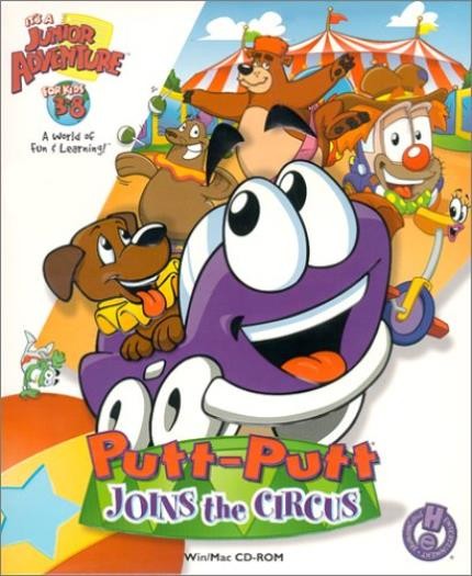Putt-Putt Joins The Circus PC MAC CD help clown amusement acts puzzles kid game
