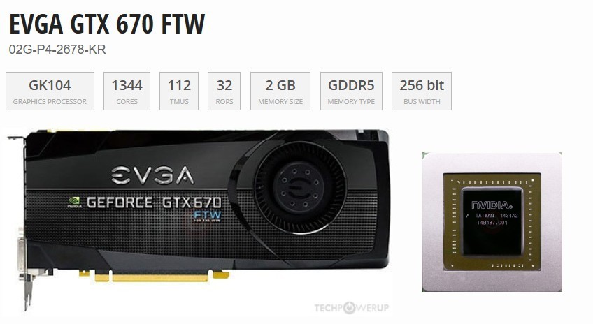 EVGA GTX 670 FTW 2GB GDDR5 Graphics Card✅DP HDMI 2x DVI✅02G-P4-2678-KR