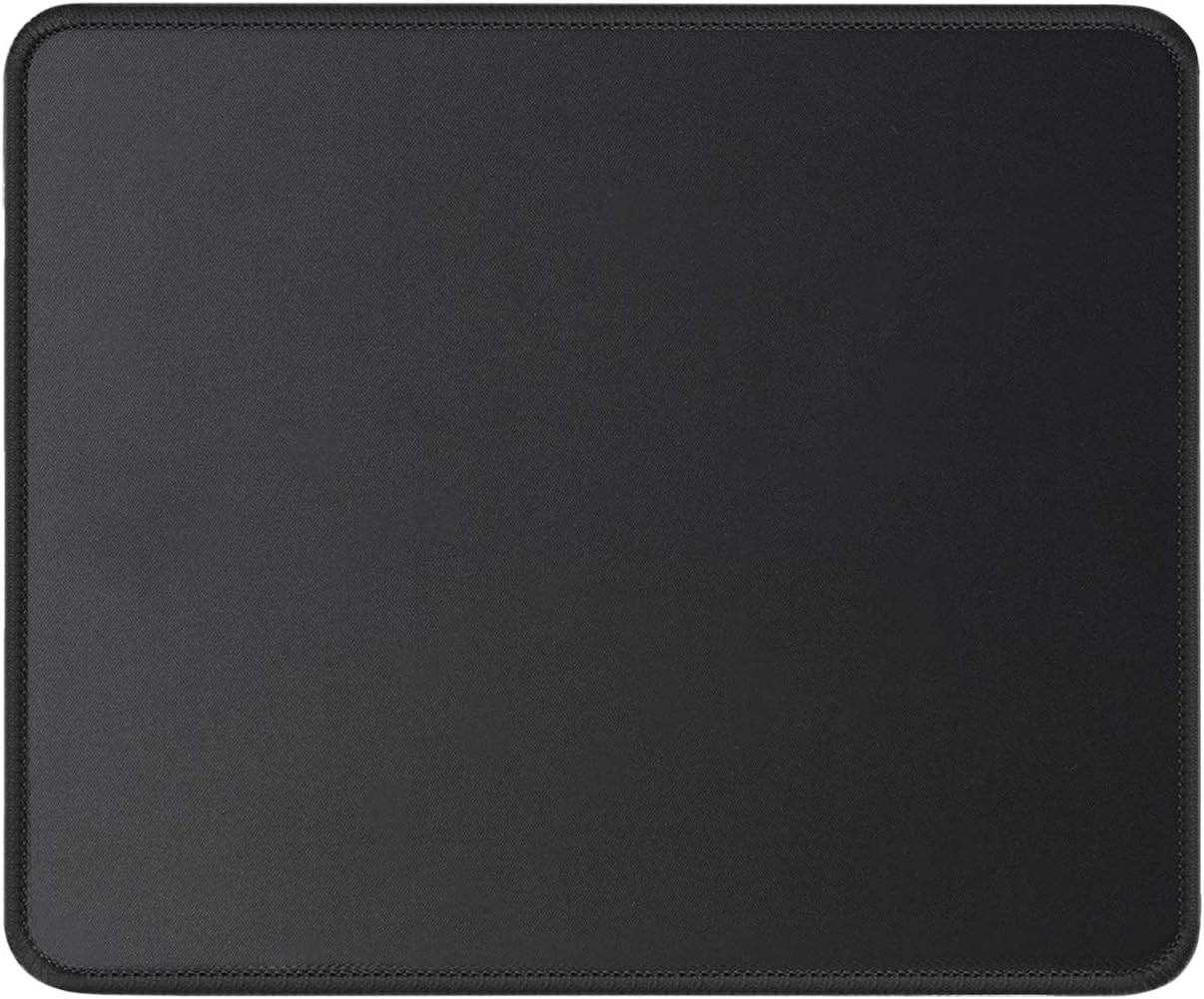 JIKIOU Mouse Pad With Stitched Edge Perfect Size-10.2x8.3in Black