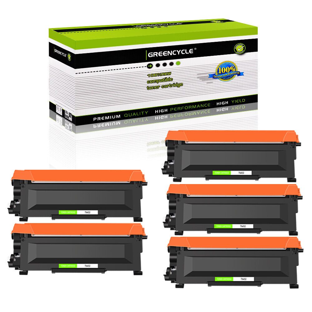 5x TN450 Toner Cartridge Black Compatible for Brother DCP-7060D HL-2240 2280DW
