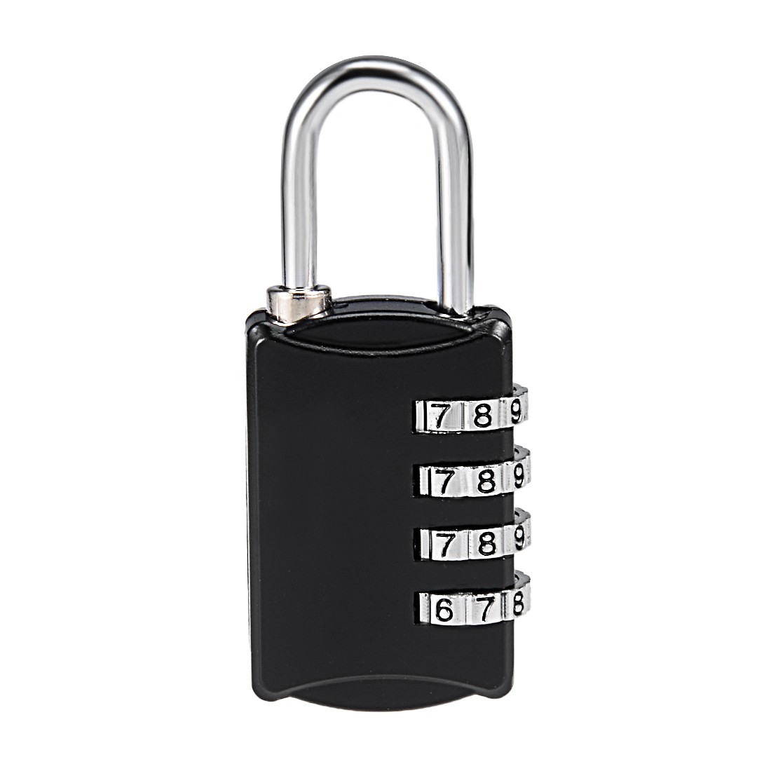4 Digit Combination Padlock 4mm Shackle Zinc Alloy Lock Black)