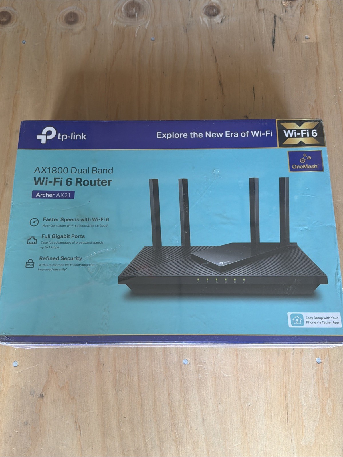 TP-LINK Archer AX21 AX1800 Dual Band Wi-Fi 6 Router, EasyMesh, 4 LAN
