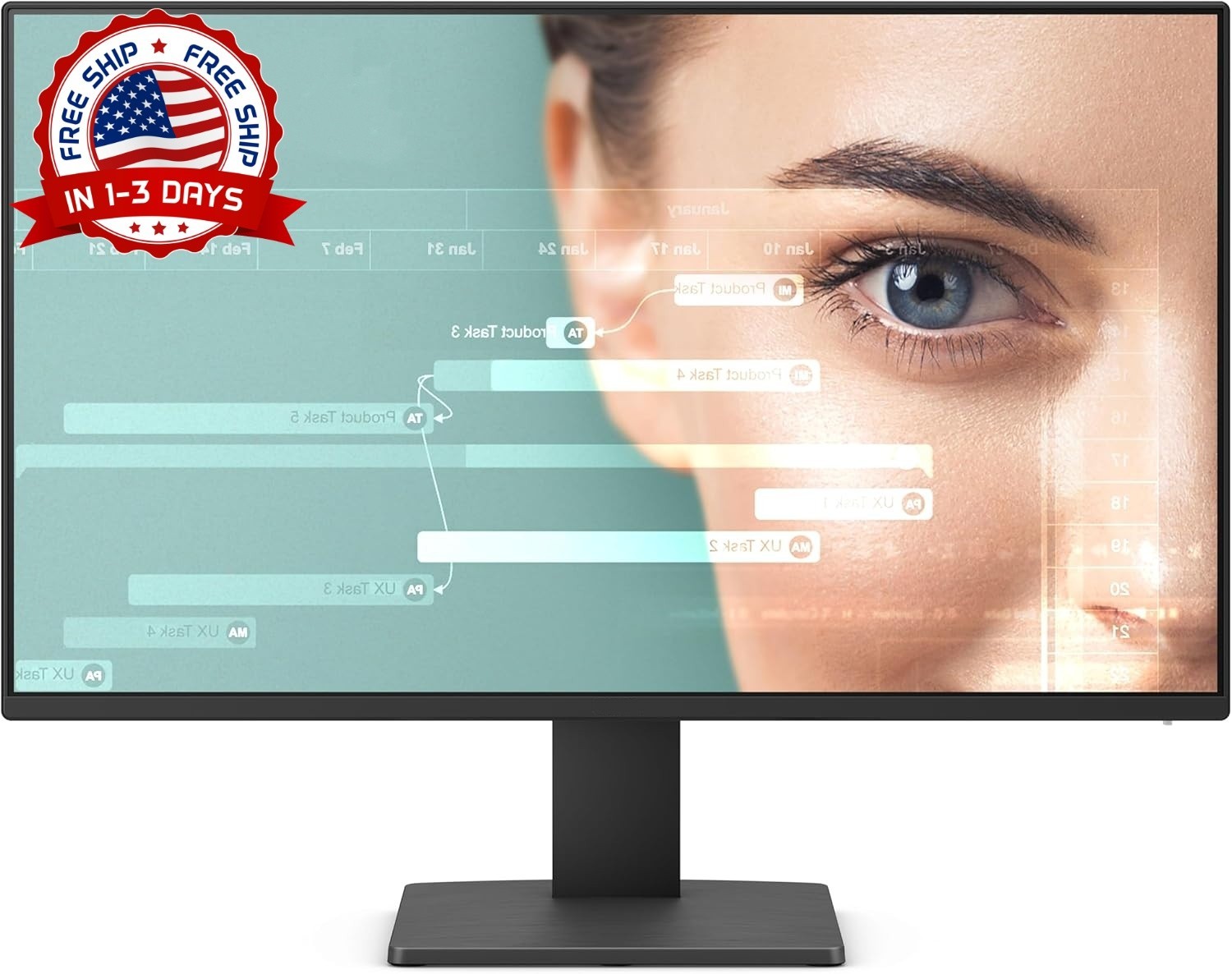 Monitor IPS Eye-Care de 23,8", 1080p FHD, 100 Hz, 1080 x 1920, bisel ultradelgad