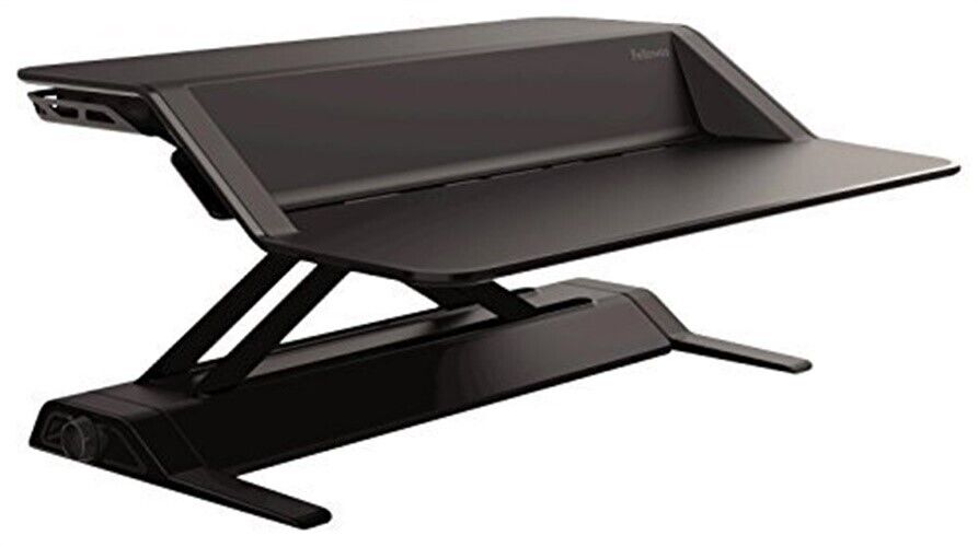 Fellowes Lotus Sit-Stand Workstation Desk, Adjustable, Pre-Assembled, Black