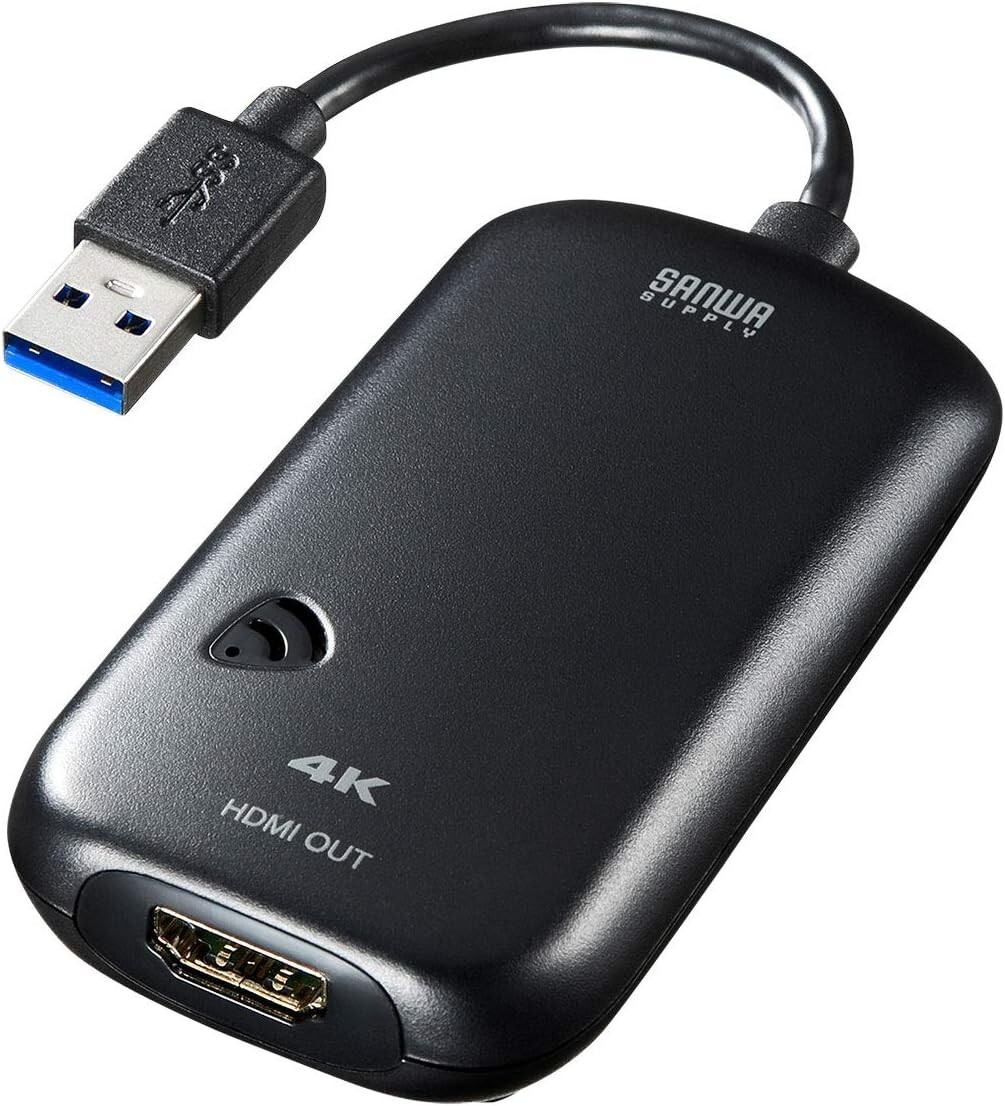 Sanwa Supply USB 3.0-HDMI Display Adapter 4K USB A Connector -HDMI connector