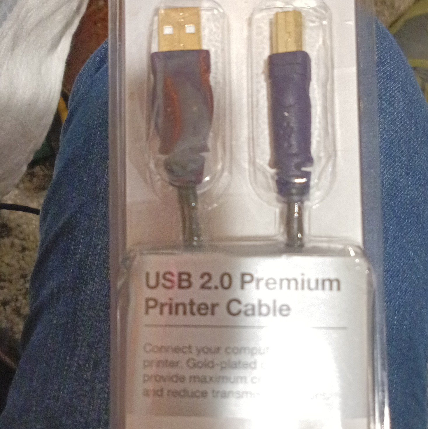 New Belkin USB 2.0 Premium Printer Cable, 6 ft. Gold-plated, use Mac or PC 