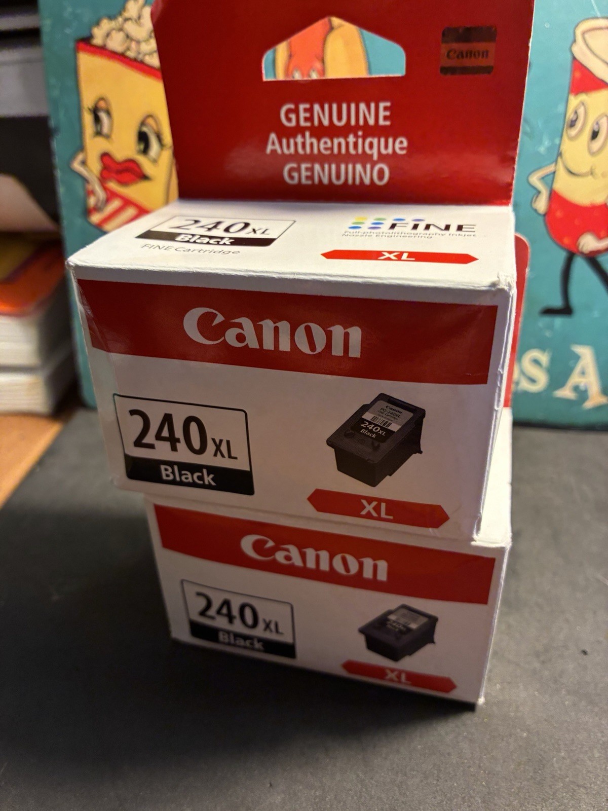 2 Genuine Canon PIXMA 240 XL Fine Black Ink Cartridge Fits MG3620 MX452 TS5120