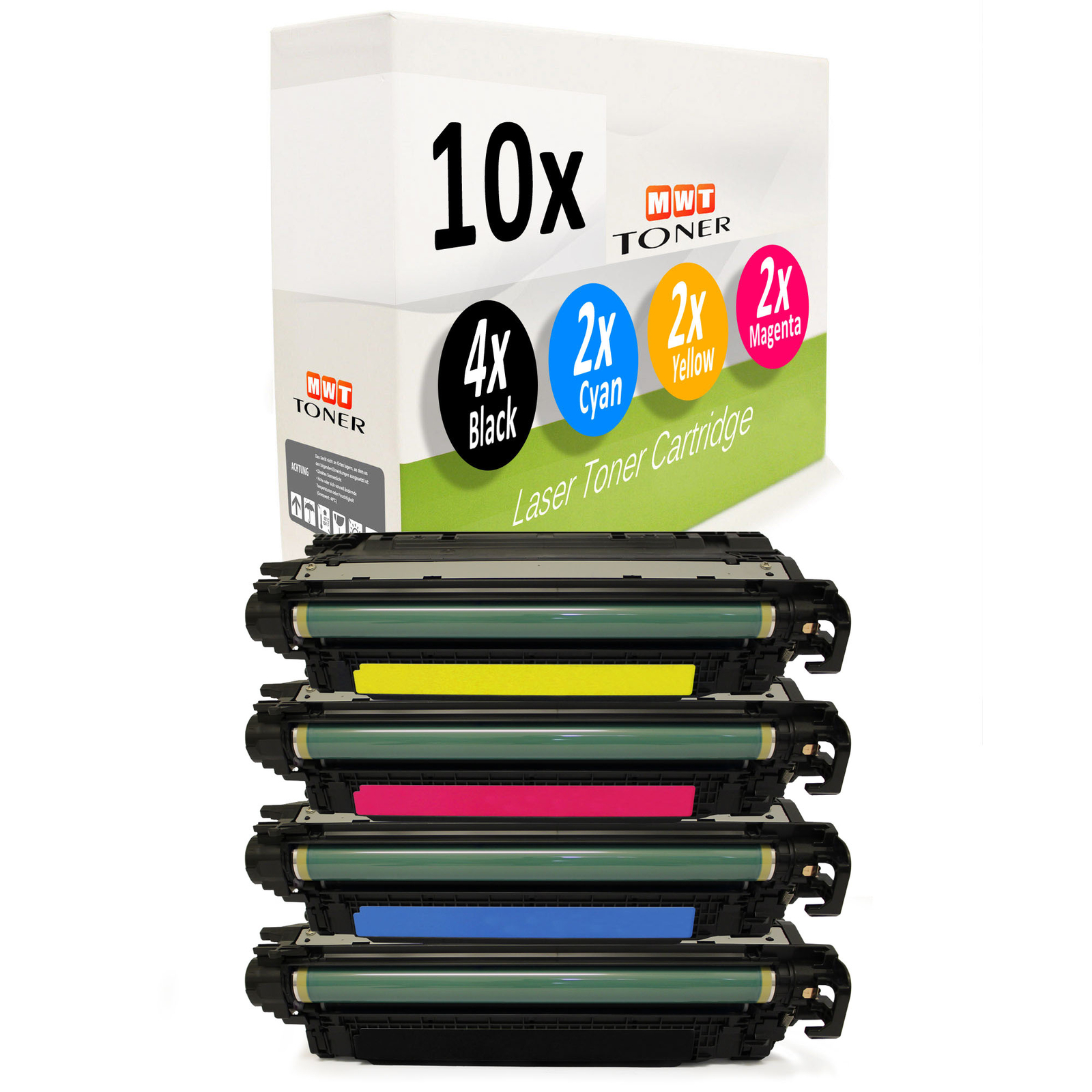 10X MWT Cartridge XXL Alternative For HP Color LaserJet CM-3530-Fü CP-3525-X