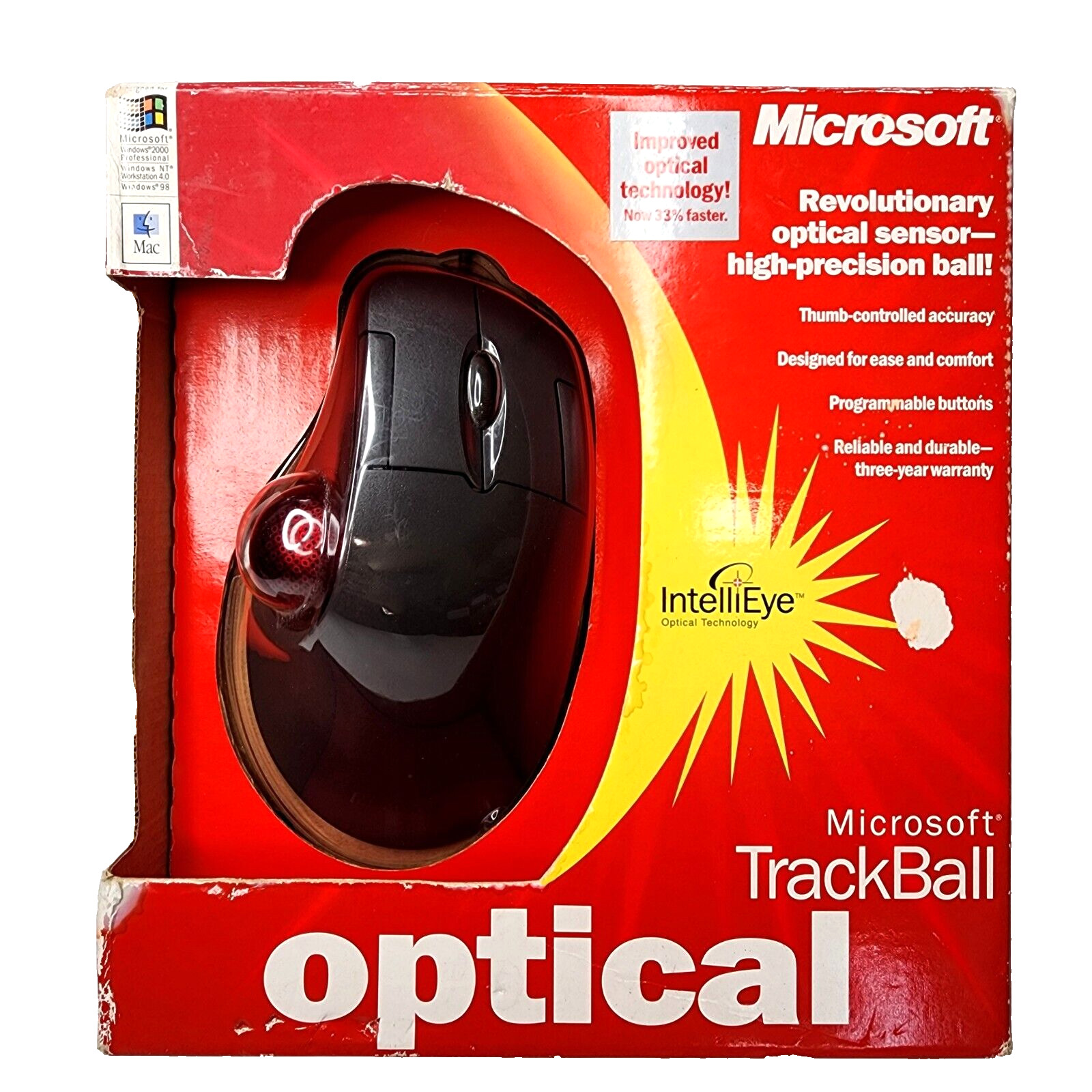Microsoft Trackball Optical 1.0 PS2/USB Compatible X05-42214 - Partially Works