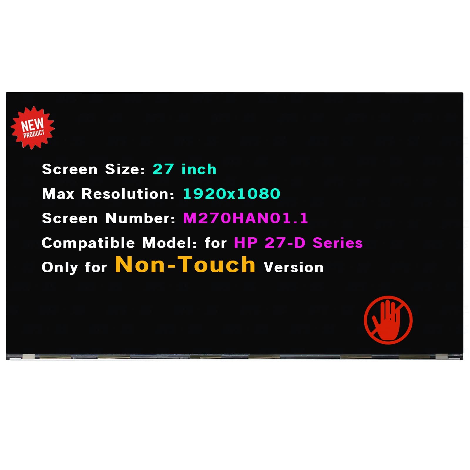 M270HAN01.1 LCD Non-Touch Display Screen for HP 27-cb0156m L99804-001 New