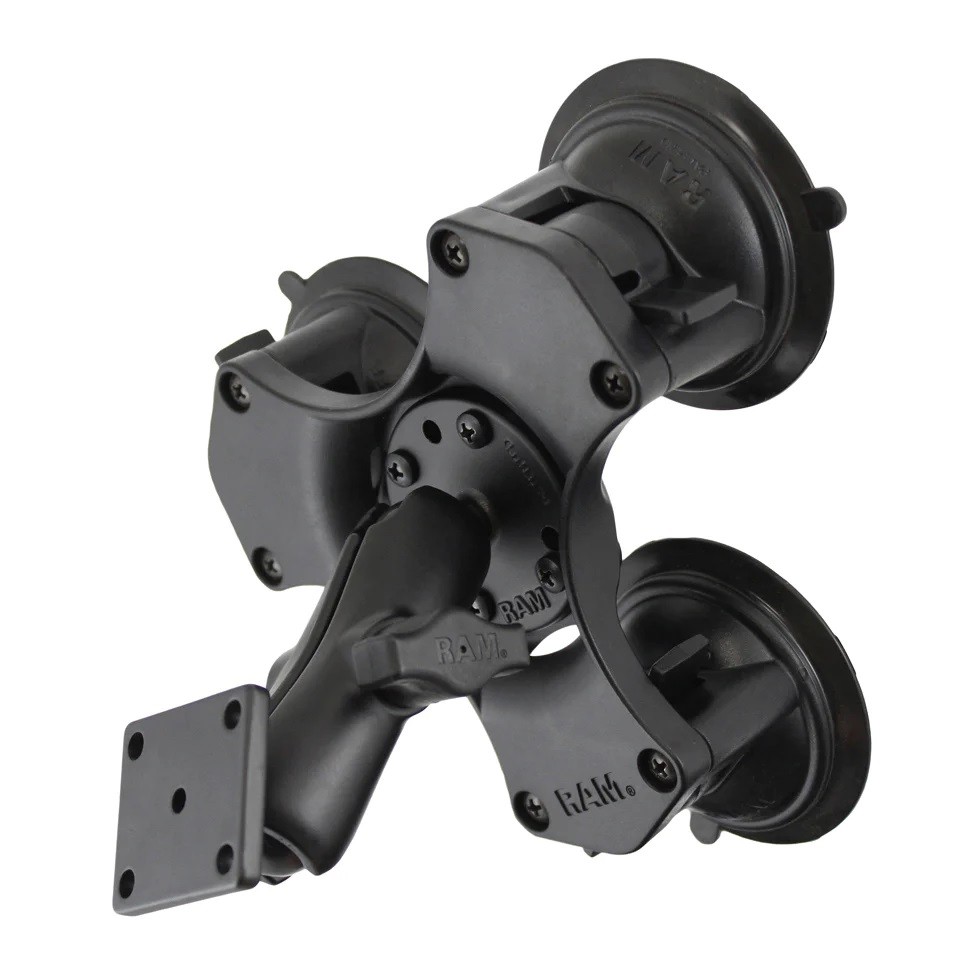 RAM Twist-Lock Triple Suction Cup Mount with Square AMPS Plate  RAM-B-139U-224