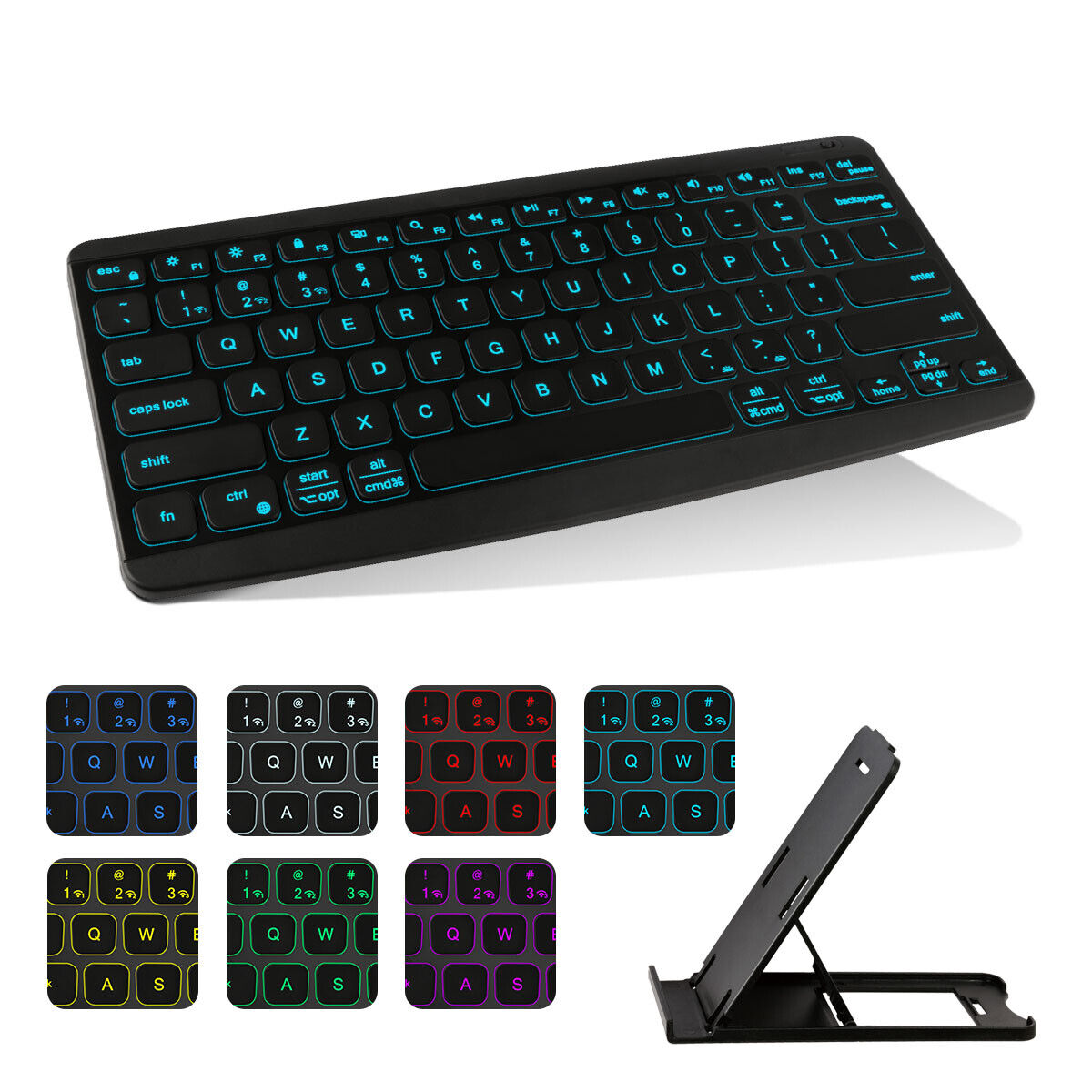 RGB Rechargeable Wireless Bluetooth Keyboard For MAC iOS Android PC iPad Tablet