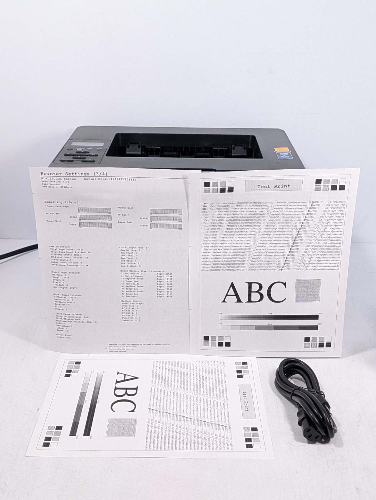 Brother HL-L5100DN Monochrome Laser Printer Page Count 20531