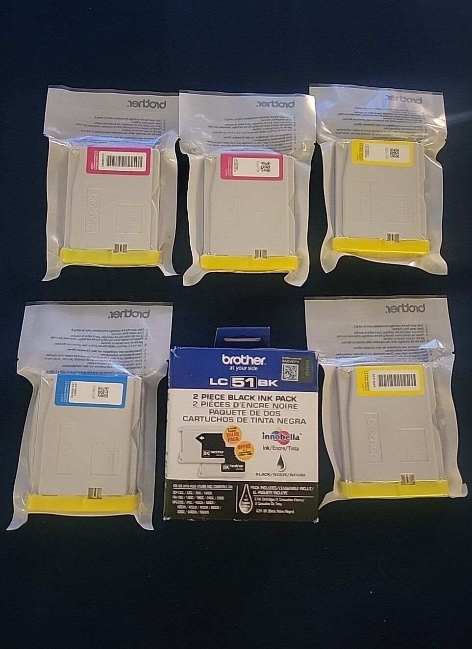 Brother LC51BK 7-Pack Black Cyan Magenta Yellow Ink Cartridges Inobella 11/2016 