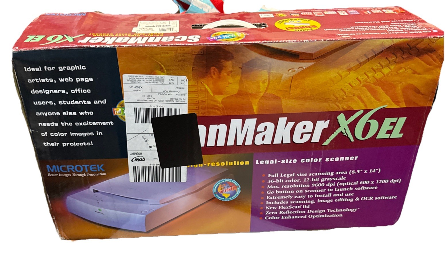 Microtek ScanMaker X6EL Scanner With Slide Scanner New Opened Box