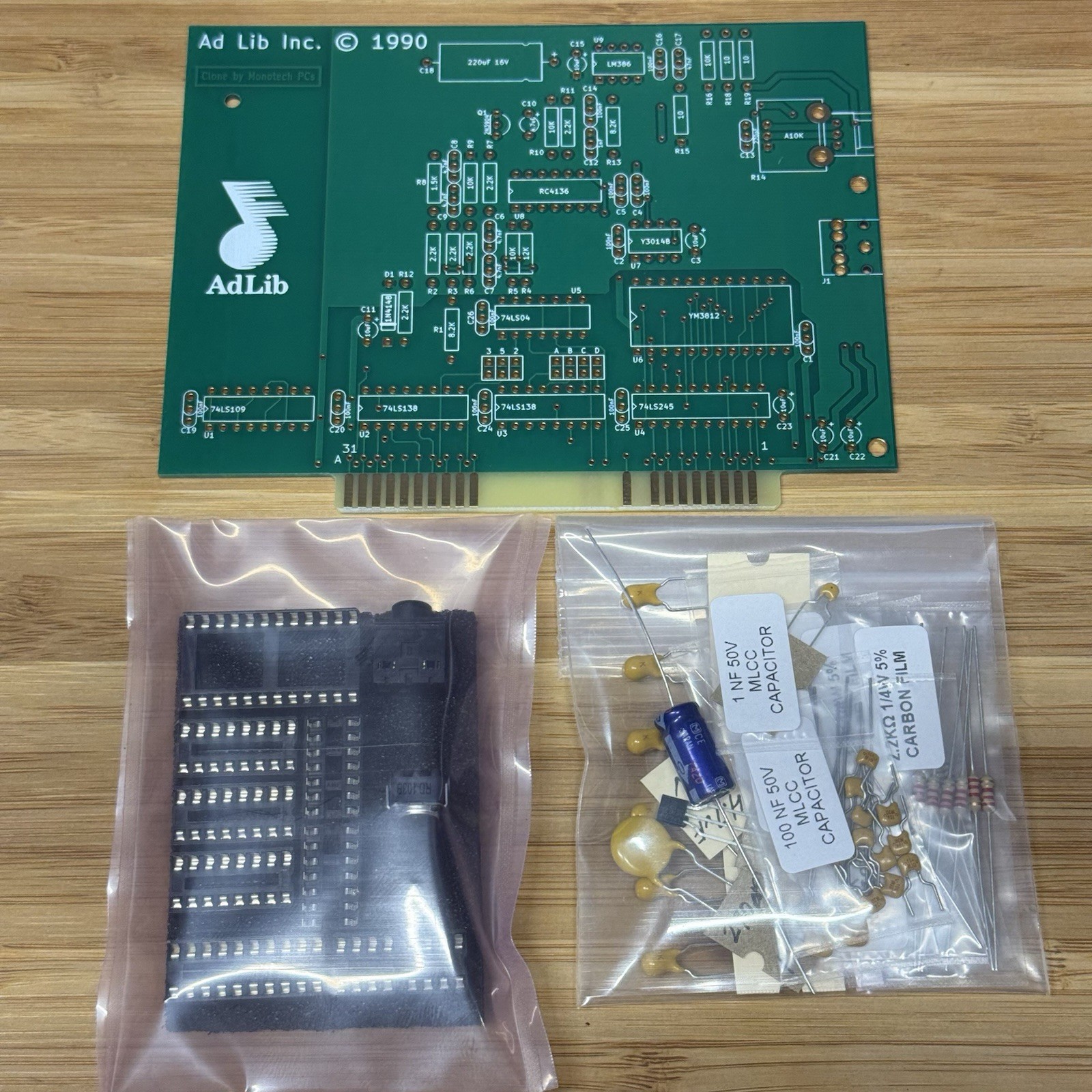 Adlib ISA OPL Sound Card Clone DIY Kit High Quality & PCB NO ICs Included