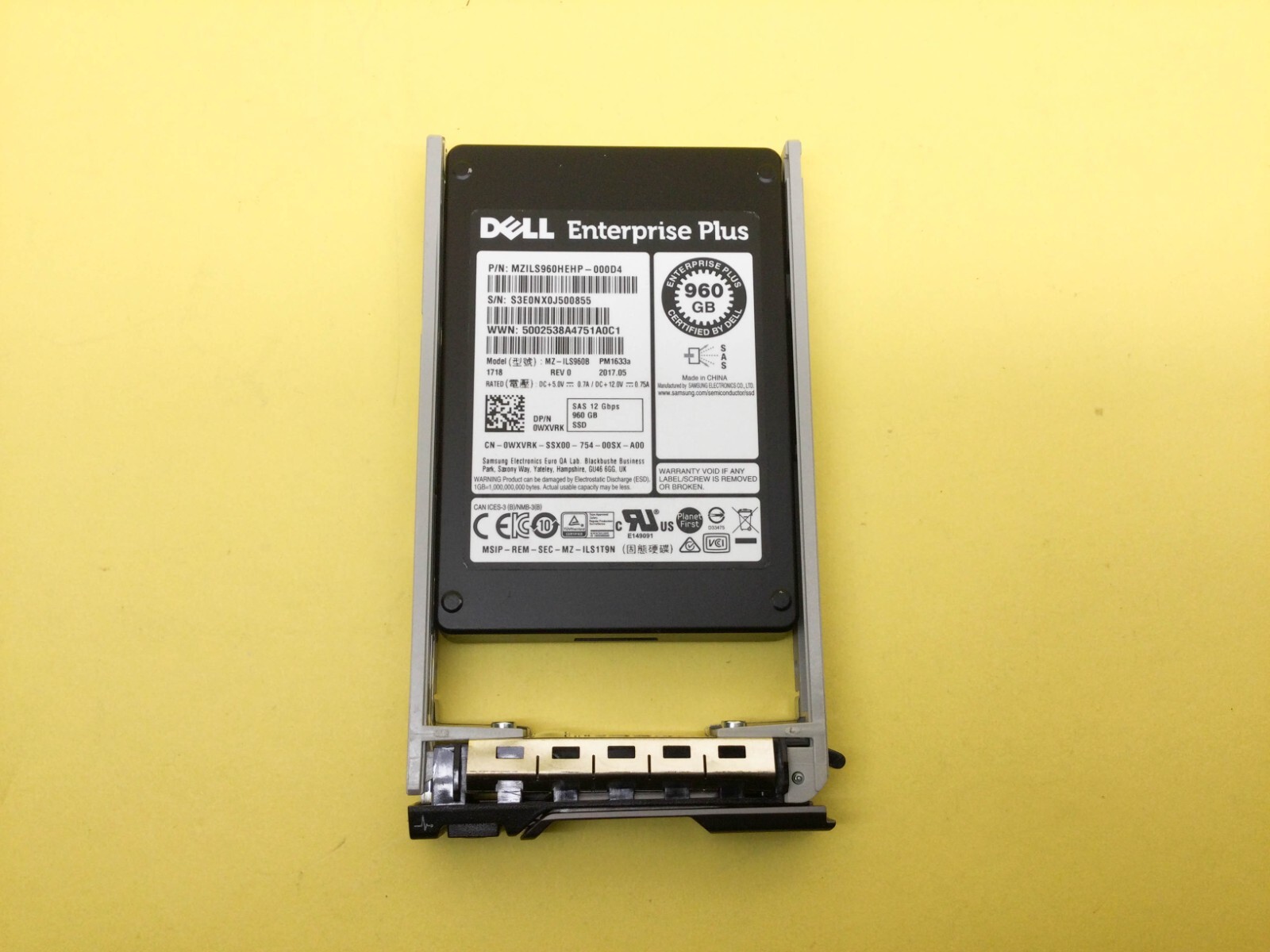 WXVRK Dell Enterprise Plus 960GB SAS 12Gbps Read Intensive 2.5in SSD MZ-ILS960B