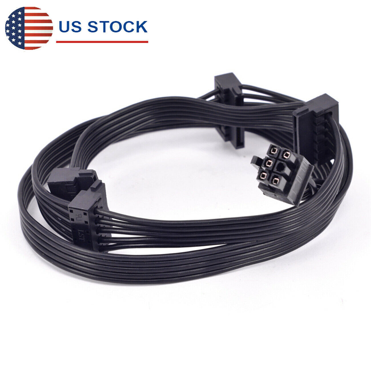 PCI-E 6 Pin Male 1 to 4 SATA 15 Pin Power Supply Cable For Corsair RMx Series US
