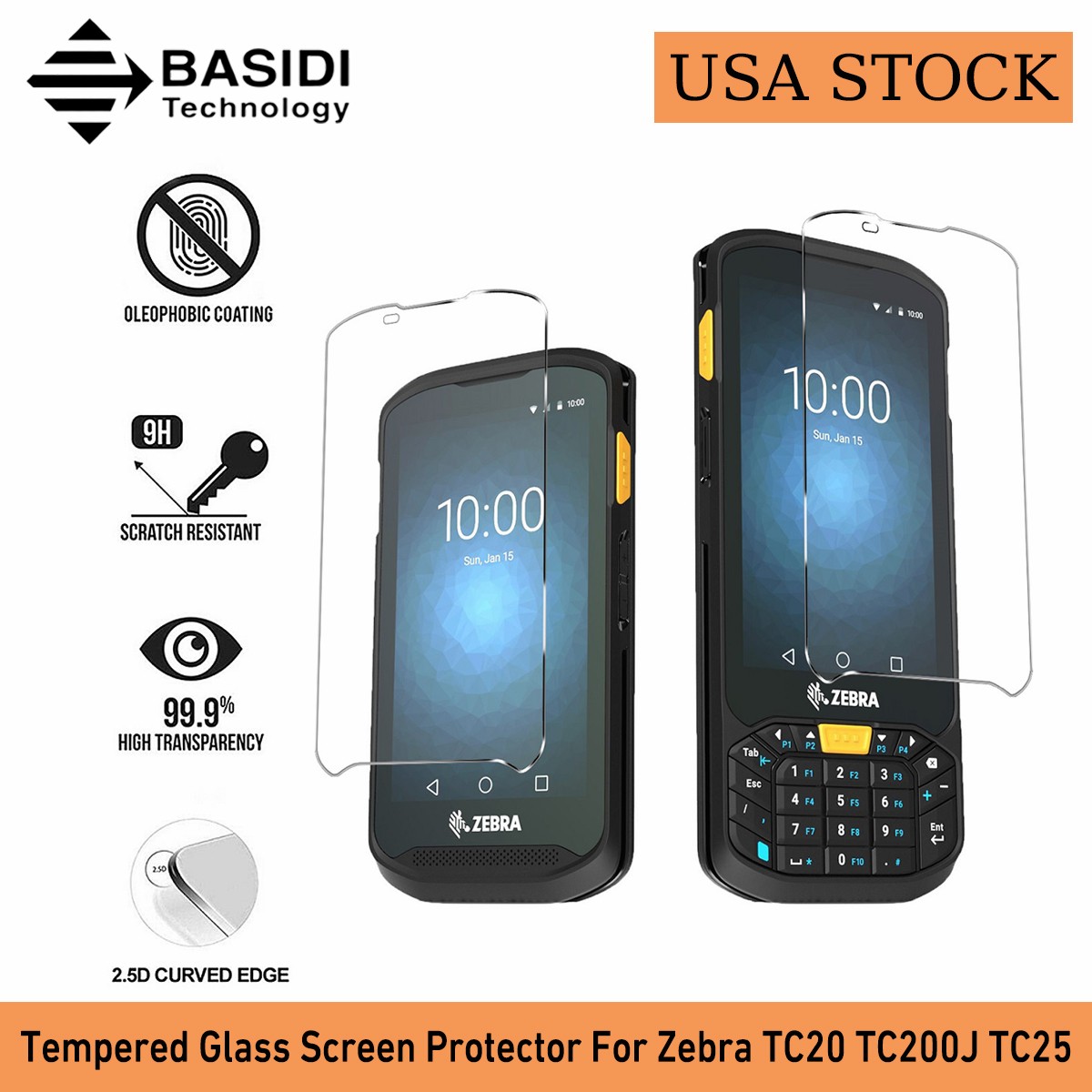 🔥 4PCS Tempered Glass Screen Protector for Zebra TC20 TC200J TC25 Lot STOCK 🔥