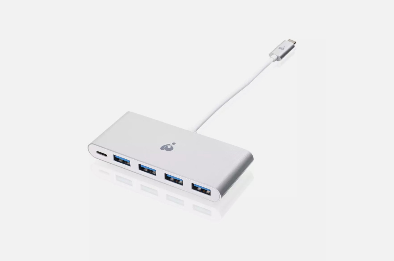 IOGEAR USB-C to 4 Port USB-A Hub with Power Delivery Pass-Thru #GUH3C4PD