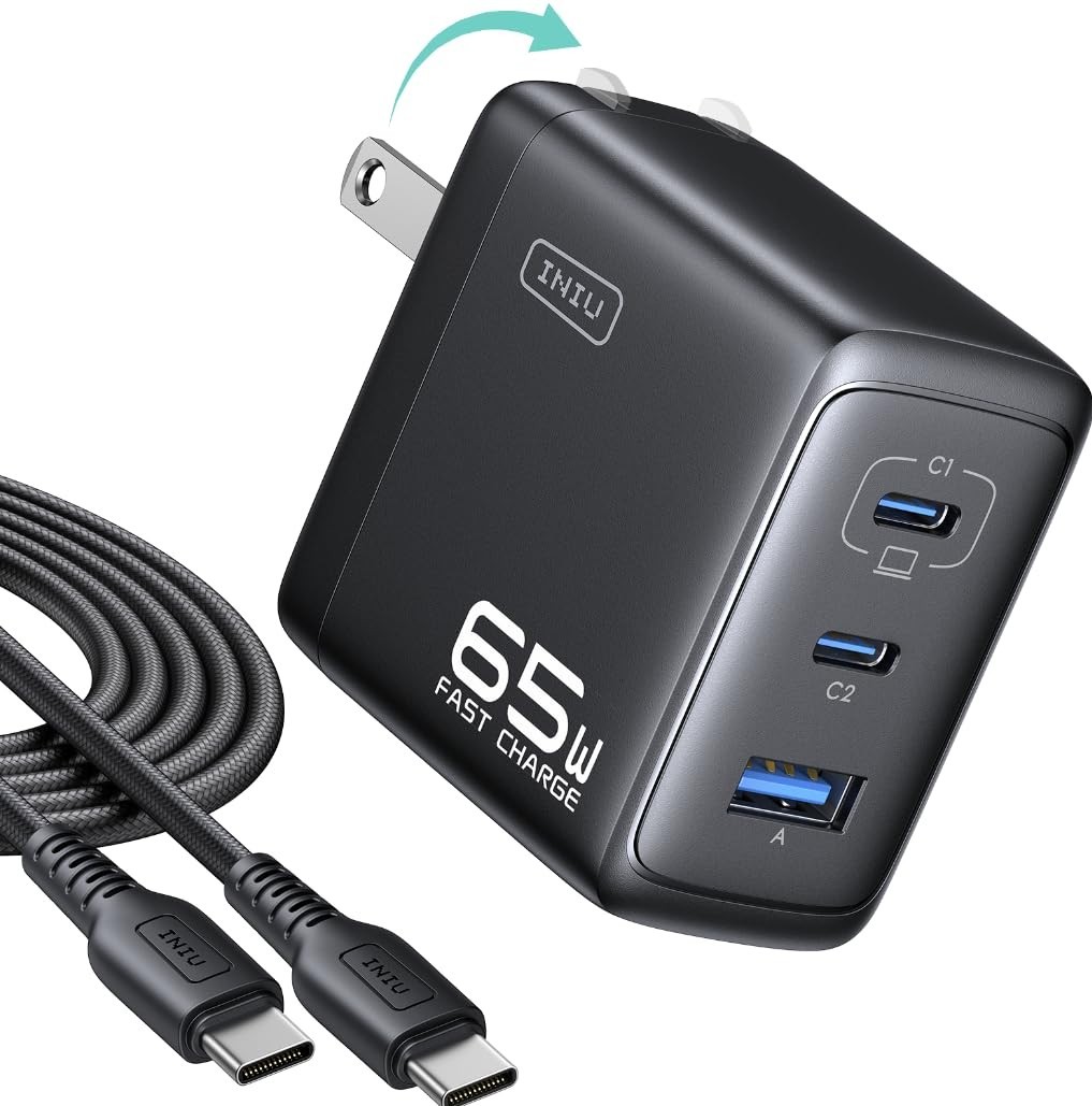 65W Type C Fast Charging Laptop Charger for MacBook, Ultralight Power Adapter