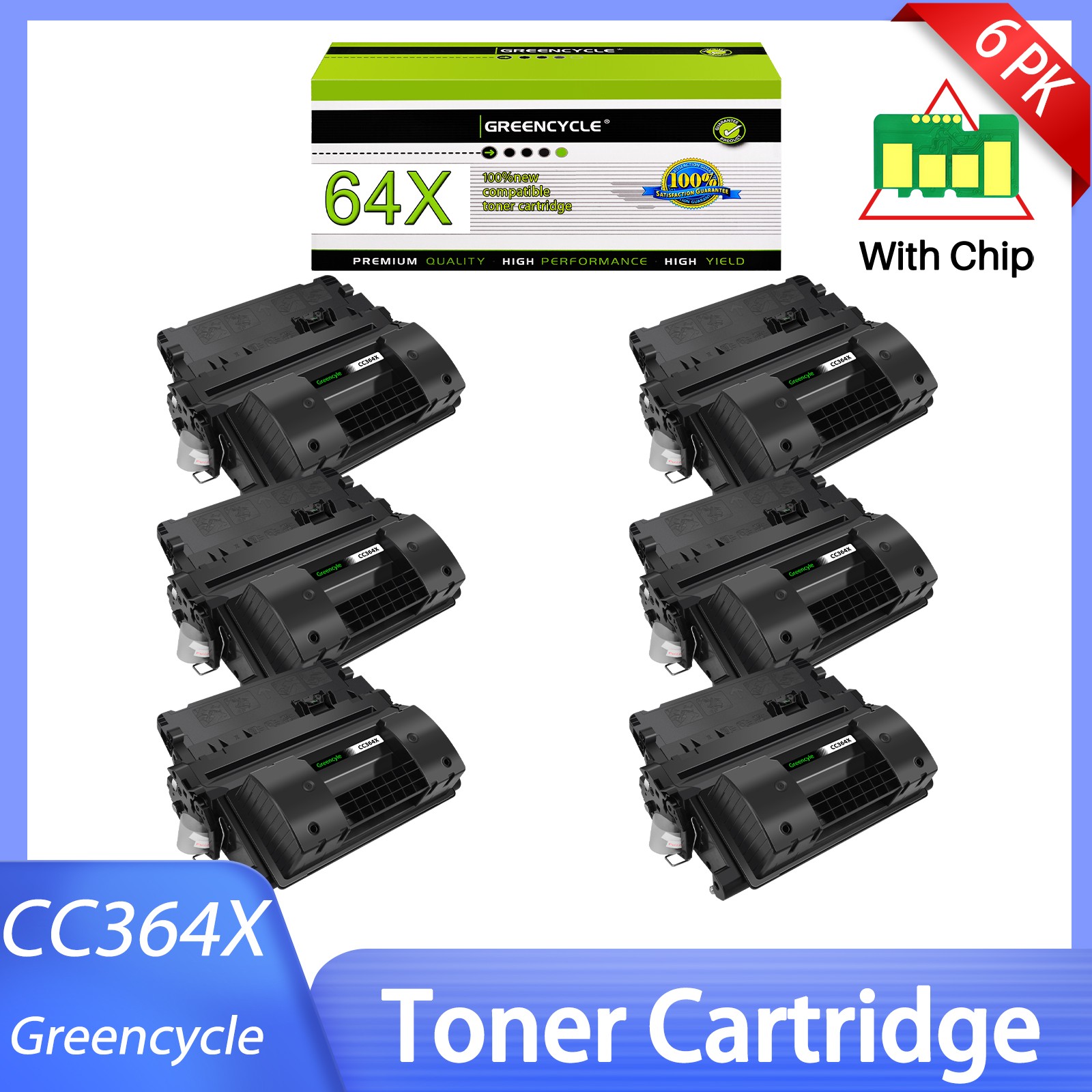 6PK CC364X 64X Toner Cartridge Compatible for HP LaserJet P4015dn P4015n P4015tn