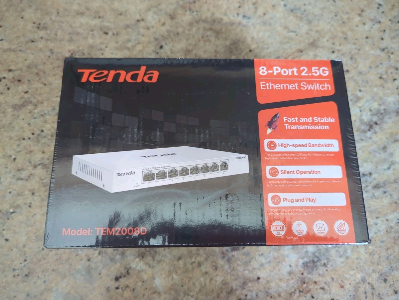 Tenda TEM2008D 8-Port 2.5G Ethernet Switch SEALED