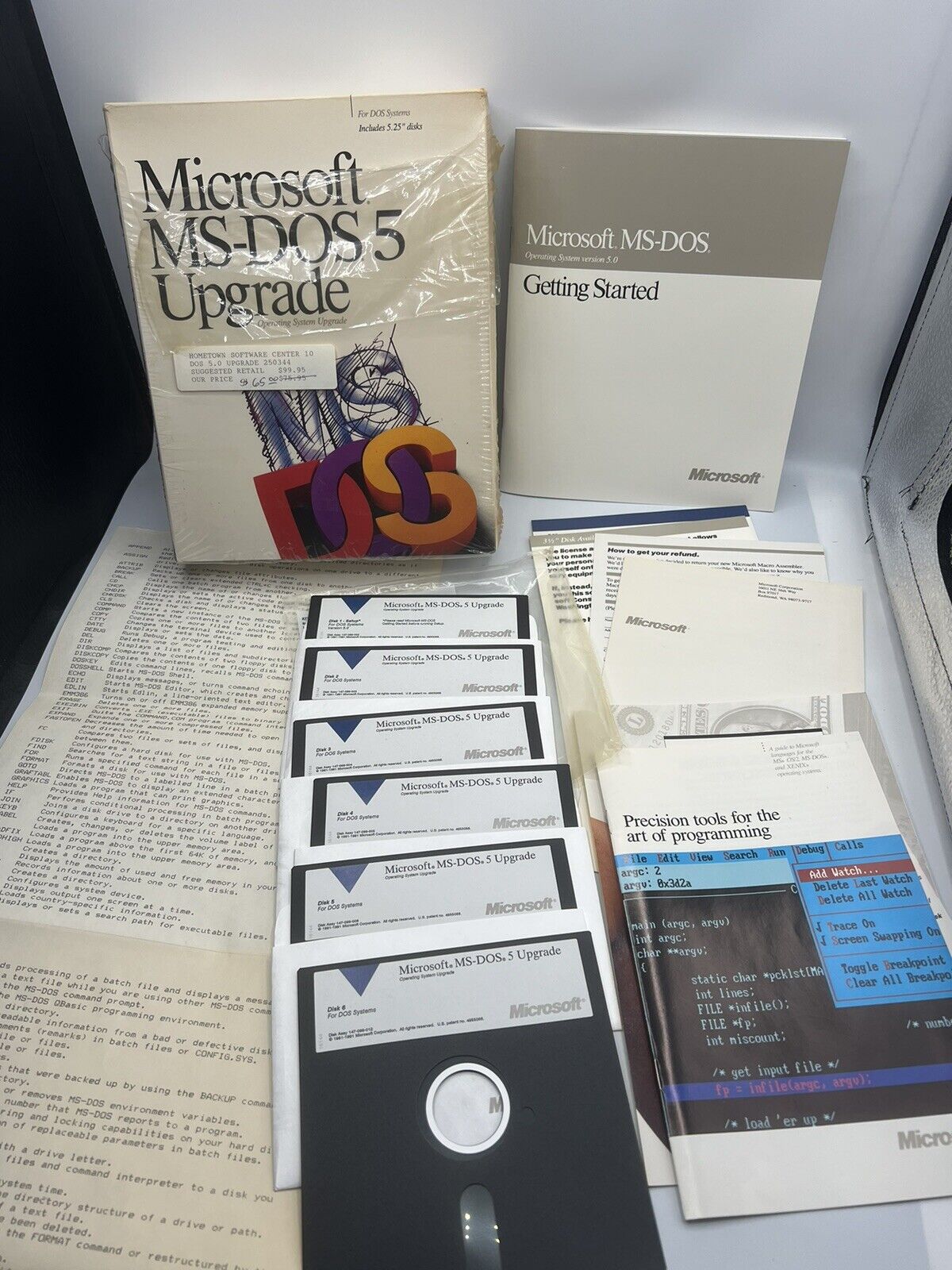 Vintage Microsoft MS-DOS 5 Operating System Upgrade Software 1991 Floppy Disks