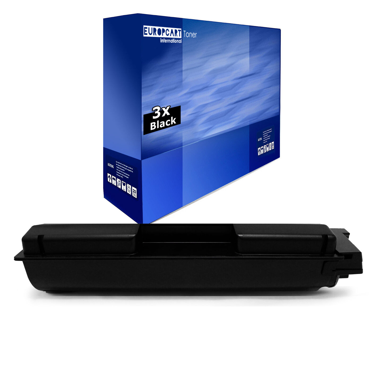 3x Europcart Toner Black for Kyocera Ecosys P-7240-cdn P 7240 17.000 Pages